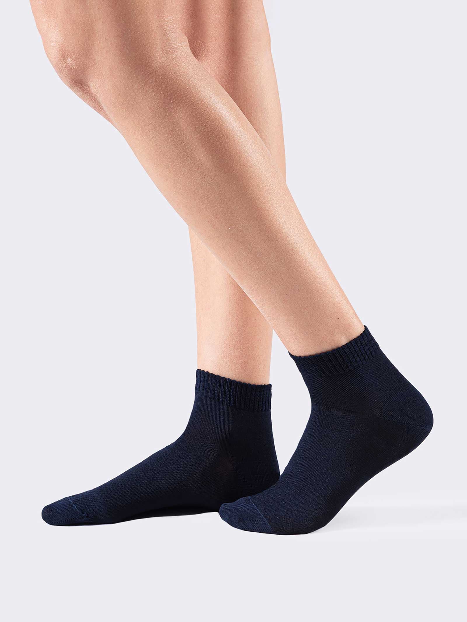 Calcetines cortos de mujer en algodón fresco elástico con pulsera deportiva - Calcetines Hechos en Italia