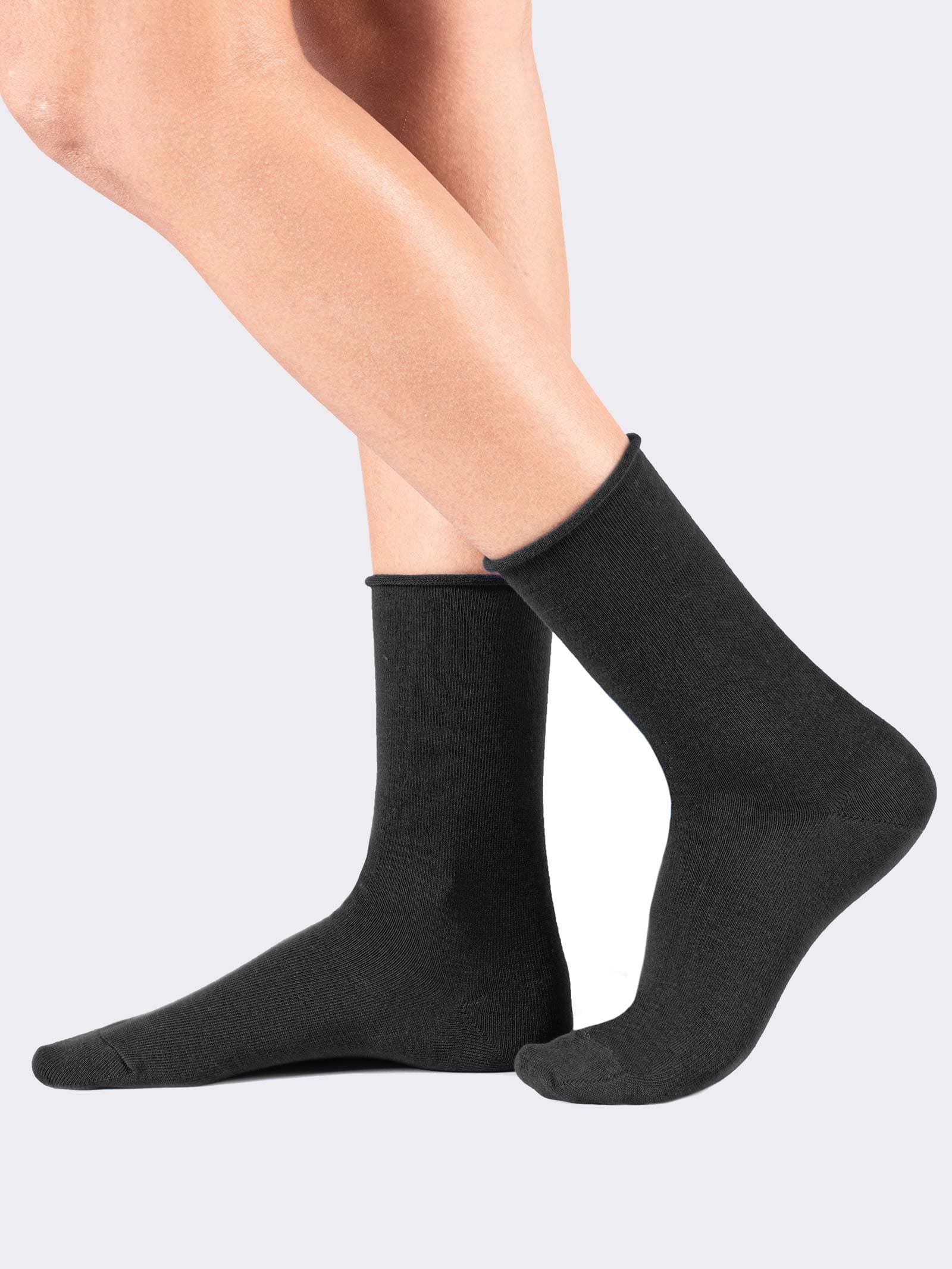 Damen-Kurzsocken, Sanitäre Socken aus warmem Baumwollgewebe, Bund mit Laser-Cut