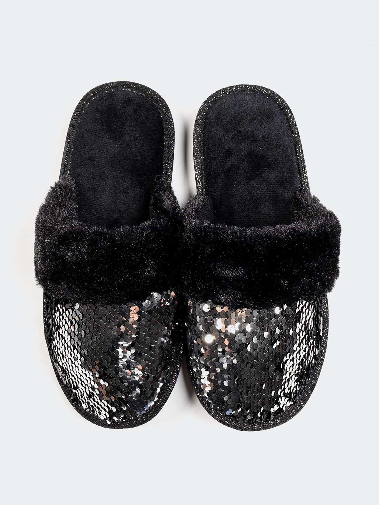 Women's Elegant Sequin Slippers - Glamorous Indoor Design - Image 2