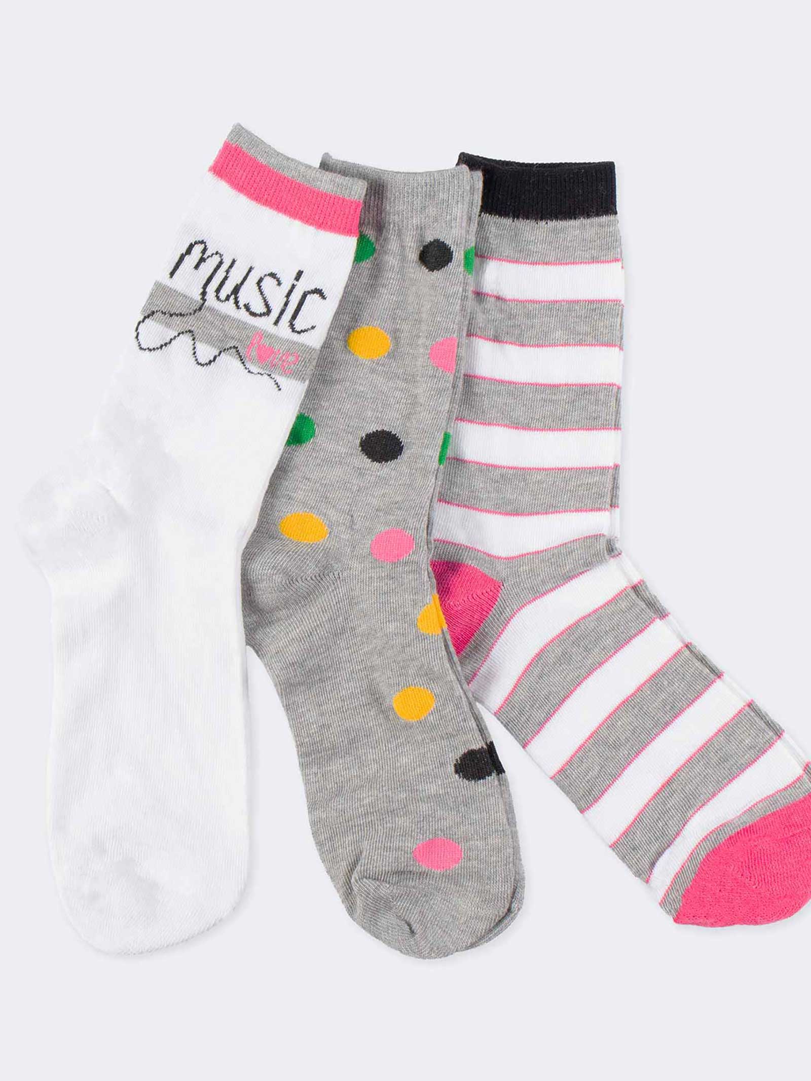 Girls' Patterned Short Cotton Socks - Vibrant and Comfortable Design - Image 1