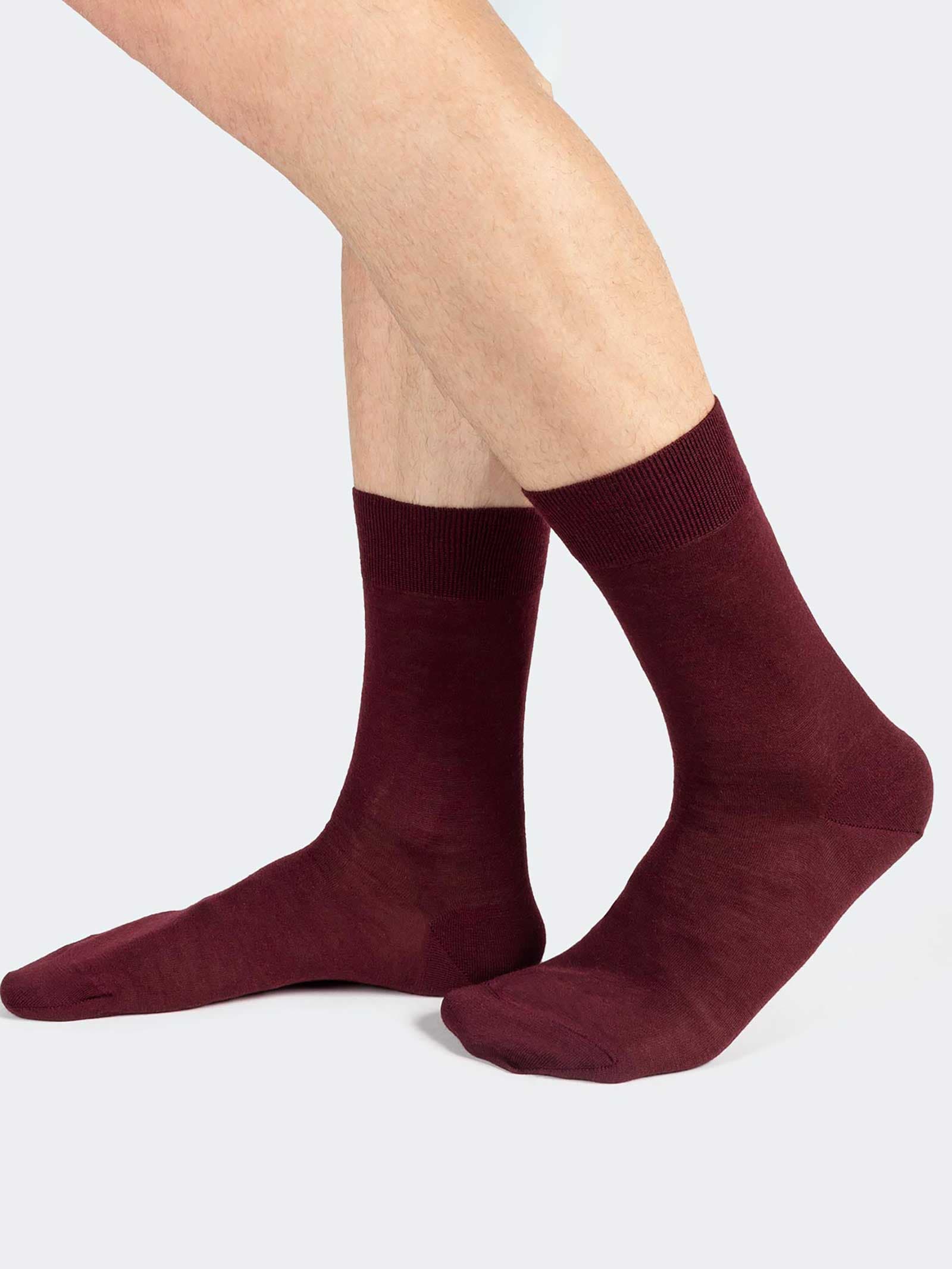 Men's Merino Wool and Silk Dress Socks - Made in Italy - Image 1