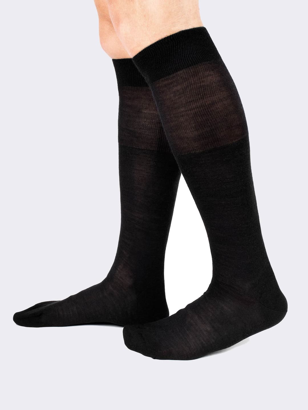 Herren Lange Socken Wolle Seide - Made in Italy