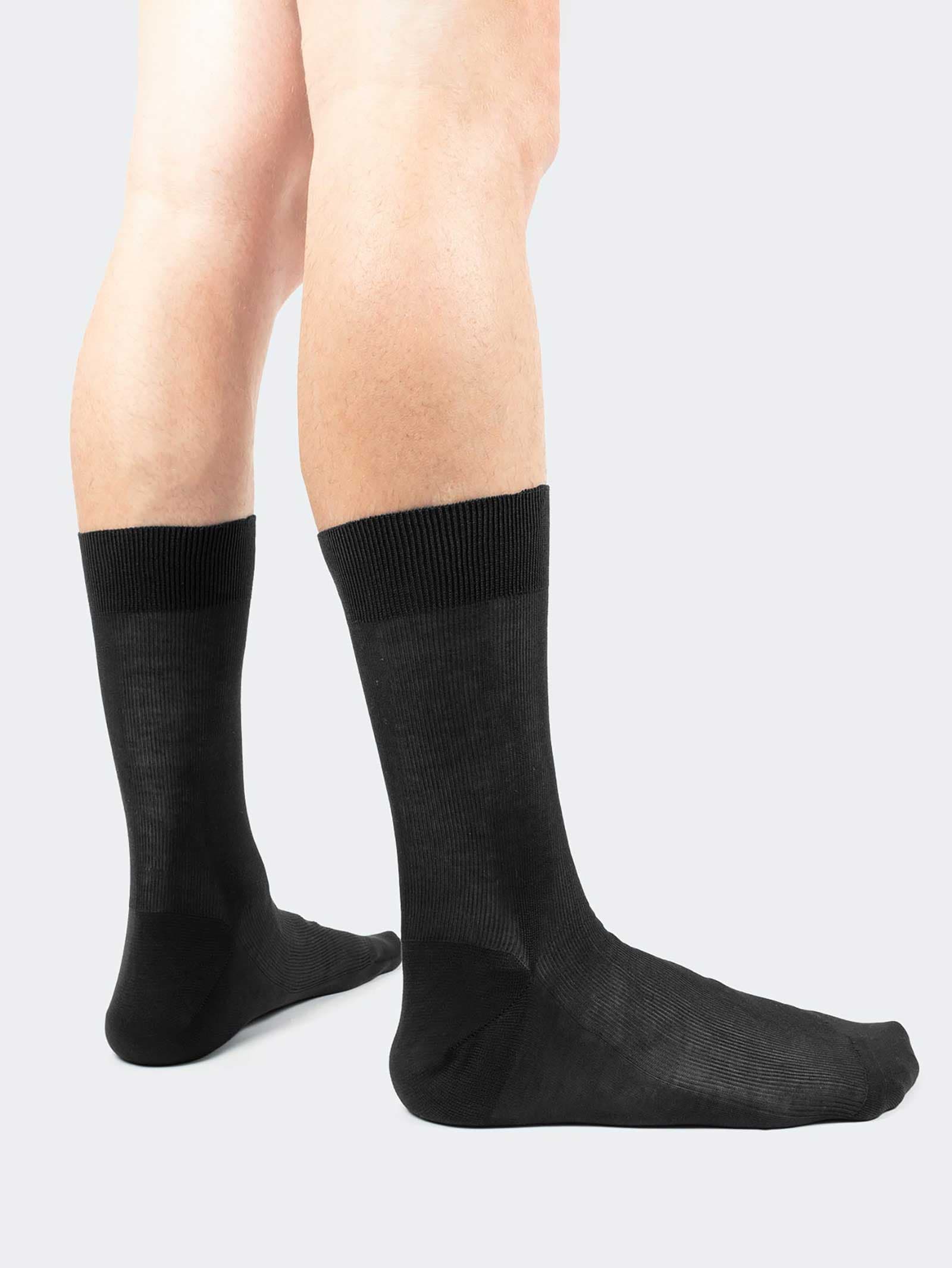 Men's Short Socks 1:1 Ribbed, 100% Lisle Cotton - Made in Italy - Image 2
