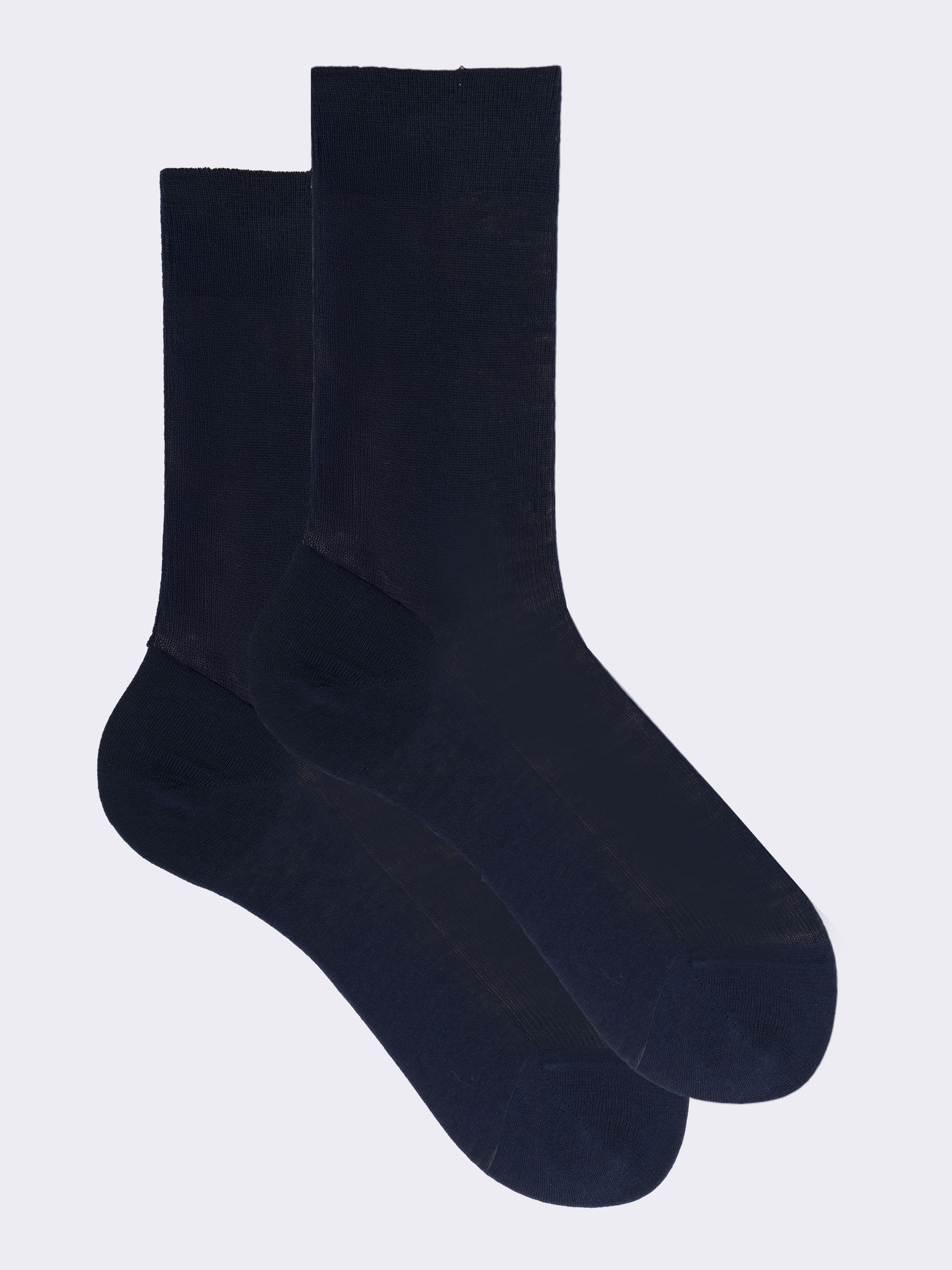 Men's Short Ribbed Wool Socks 1:1 - Made in Italy