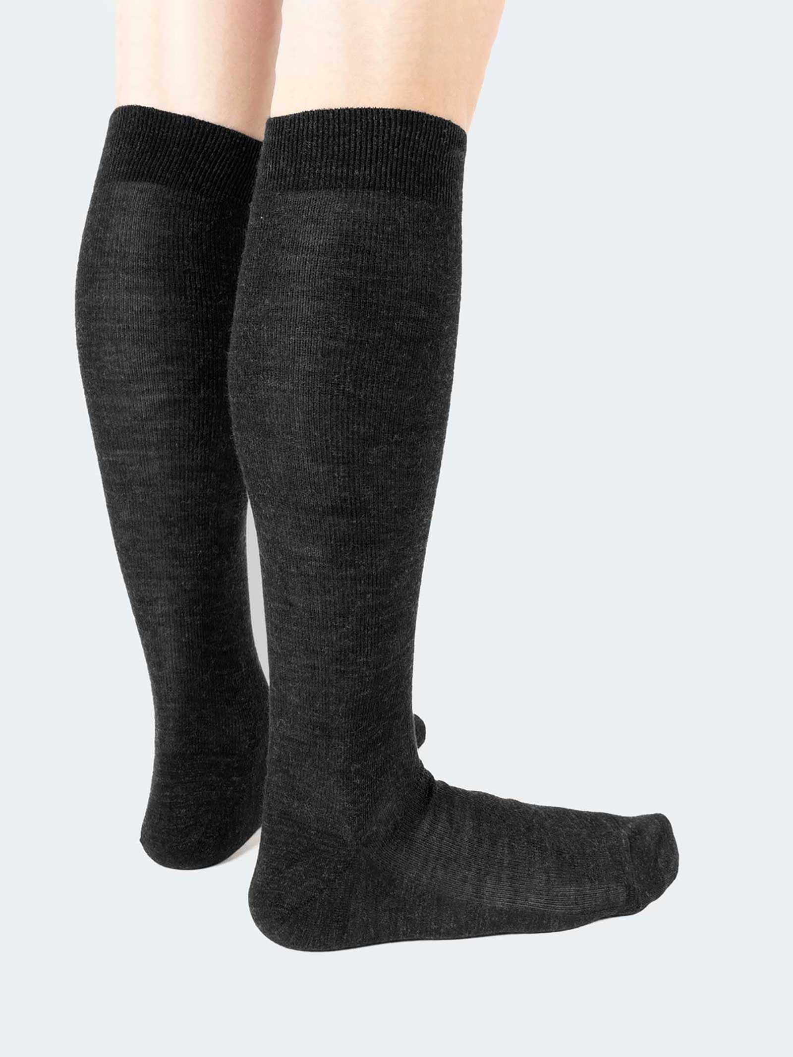 Kniestrümpfe mit 1:1 Rippenstrickmuster aus Wolle - Made in Italy - Image 2