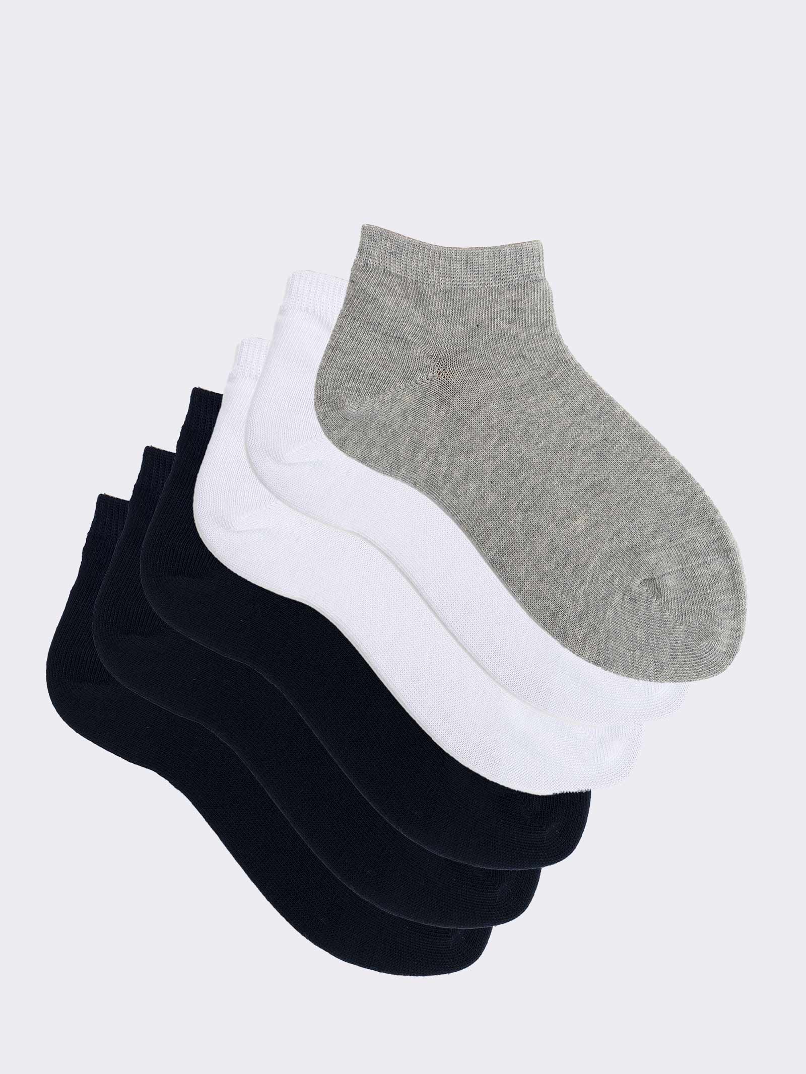 Sechs Paar klassische Kindersocken aus warmem Baumwollstoff - Image 1