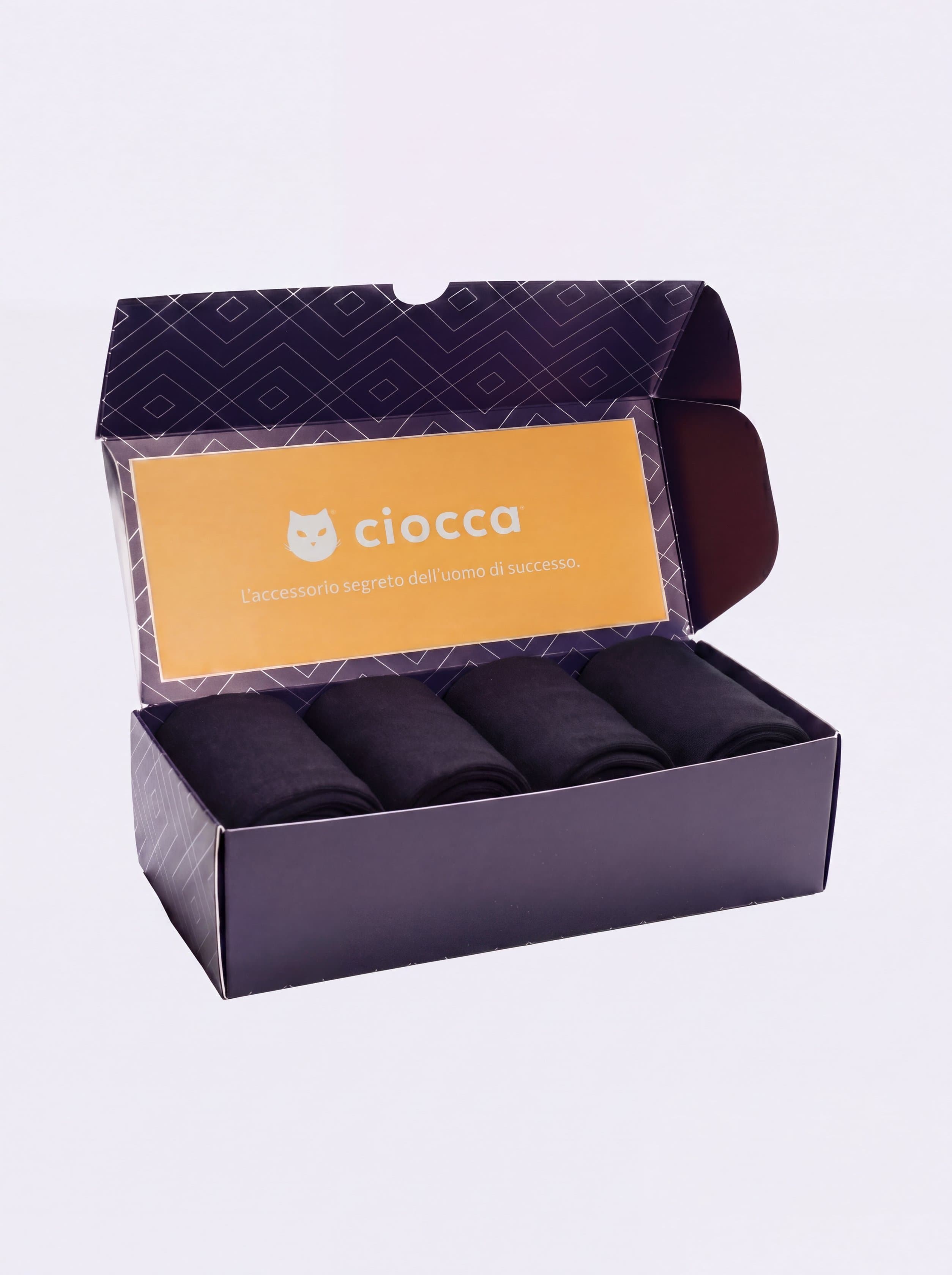 Ciocca Caja de Regalo 4 Pares Calcetines Cortos Chiffon Algodón Escocés 100% - Image 2