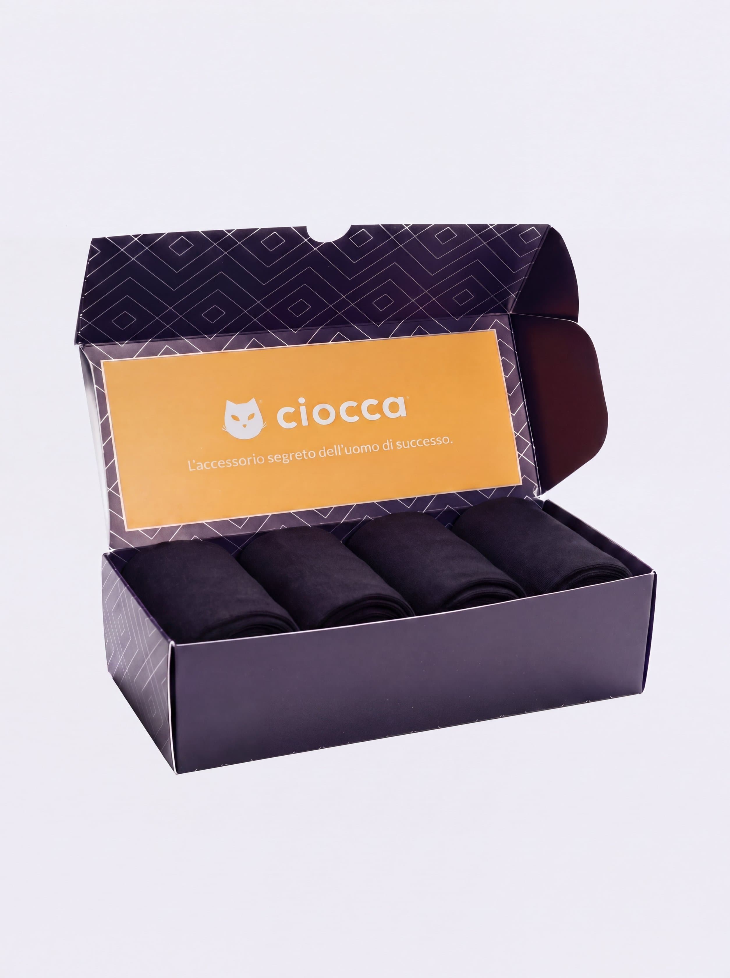 Ciocca Caja de Regalo 4 Pares Calcetines Largos Chiffon 100% Algodón Escocés - Image 2