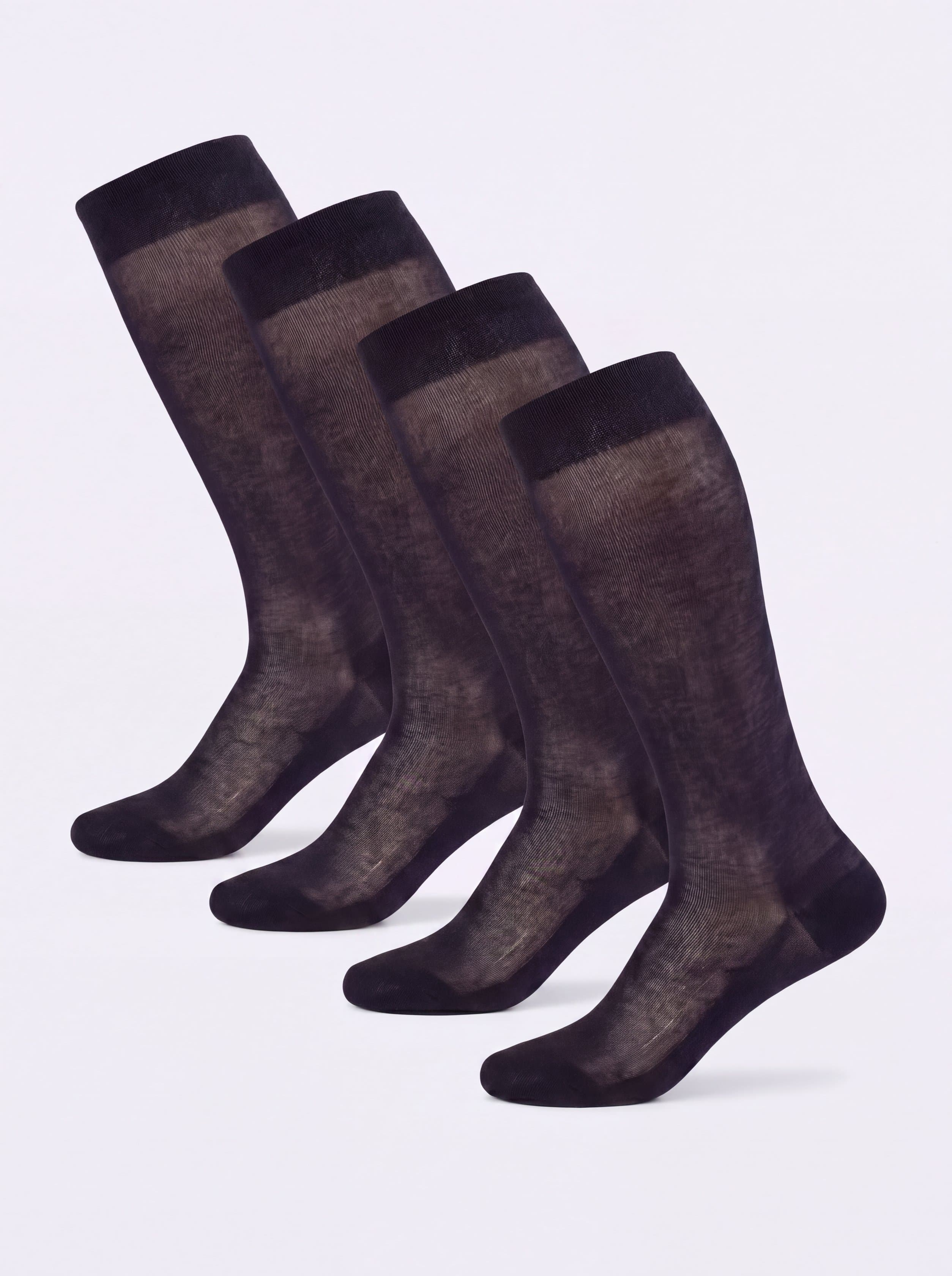 Ciocca Gift box 4 Pairs Long Socks Chiffon 100% Scottish Cotton