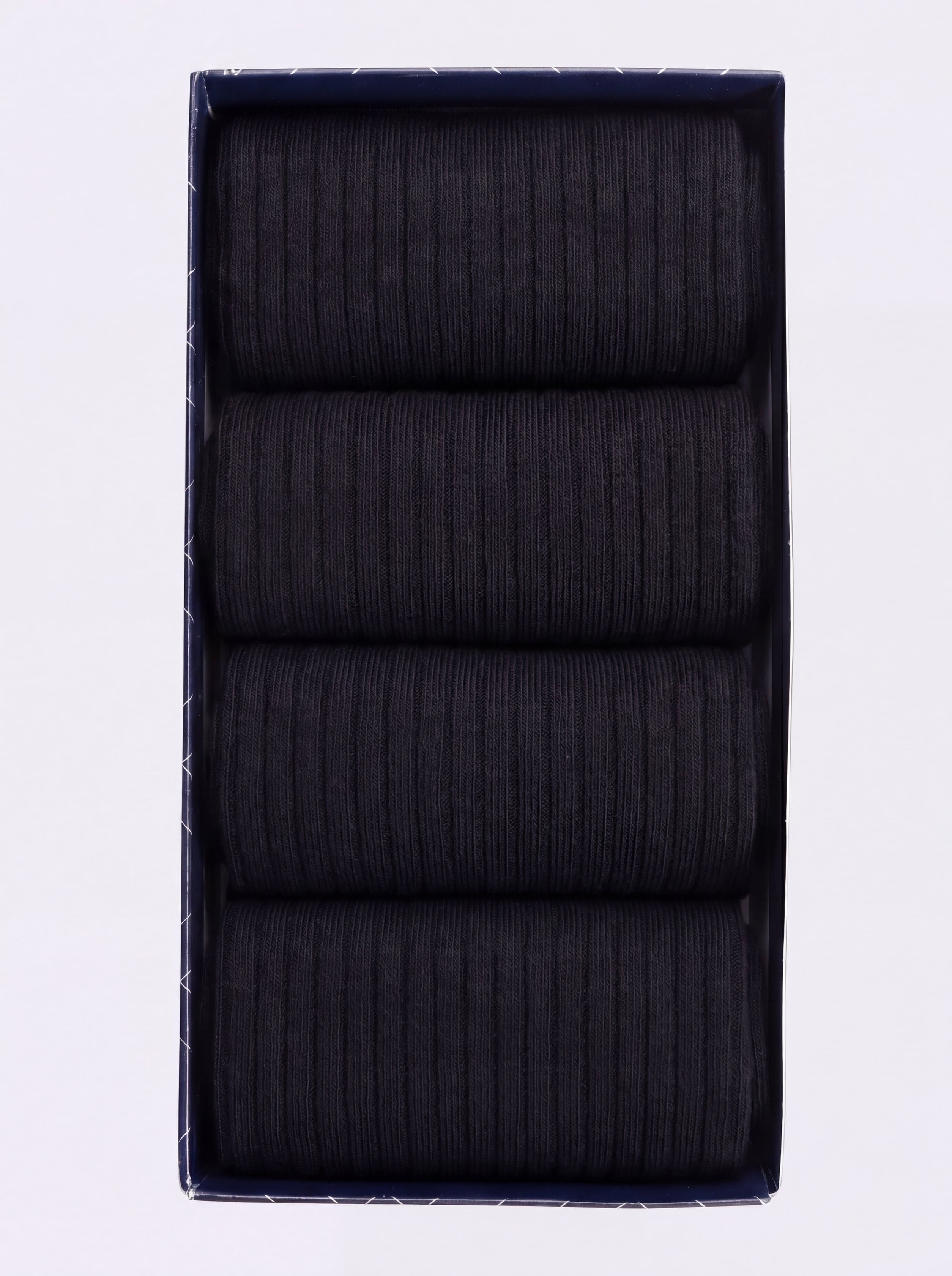 Ciocca Gift box 4 Pairs Long Ribbed Lisle Cotton Socks - Made in Italy - Image 3
