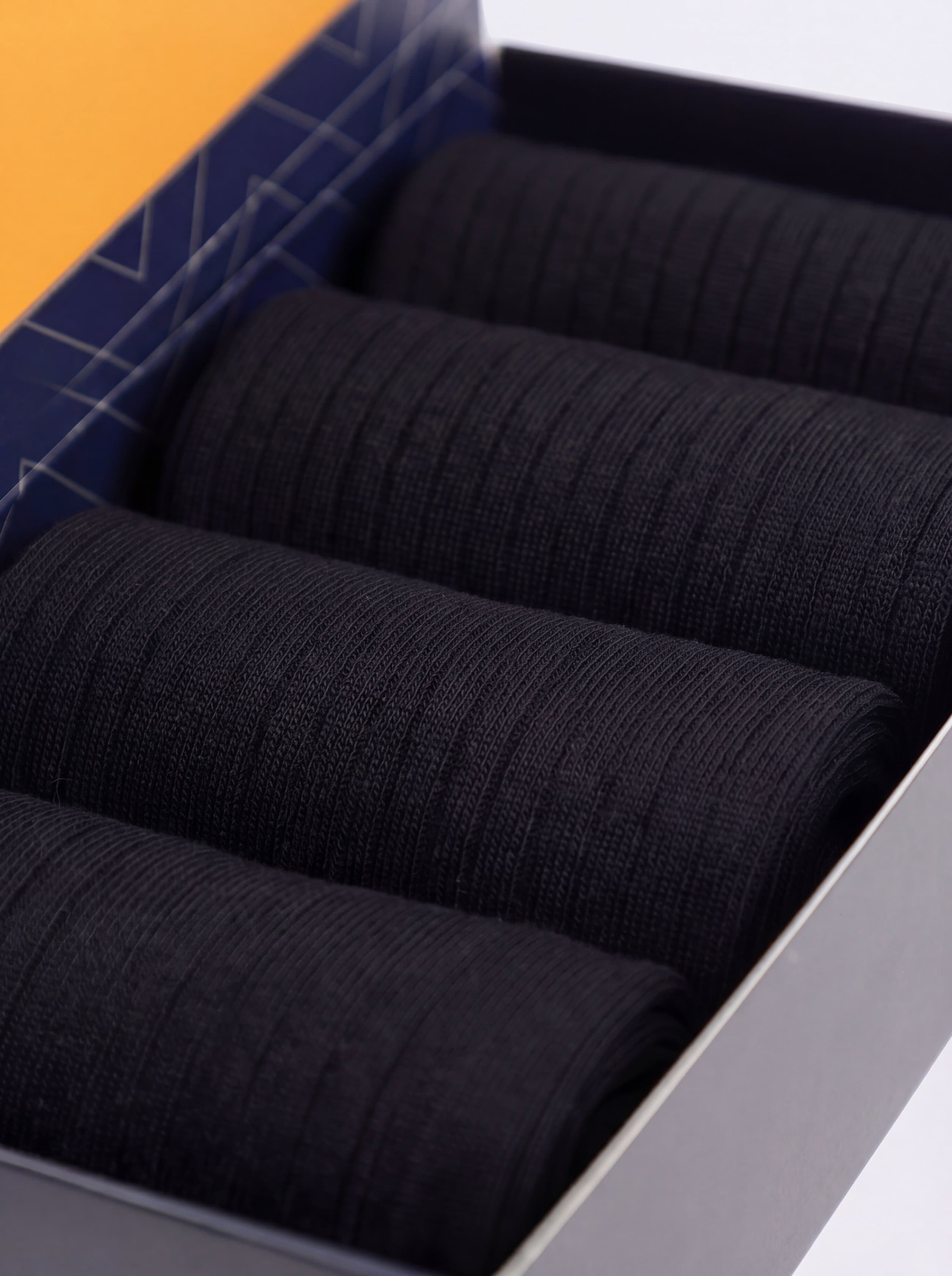 Ciocca Gift box 4 Pairs Long Ribbed Lisle Cotton Socks - Made in Italy - Image 4