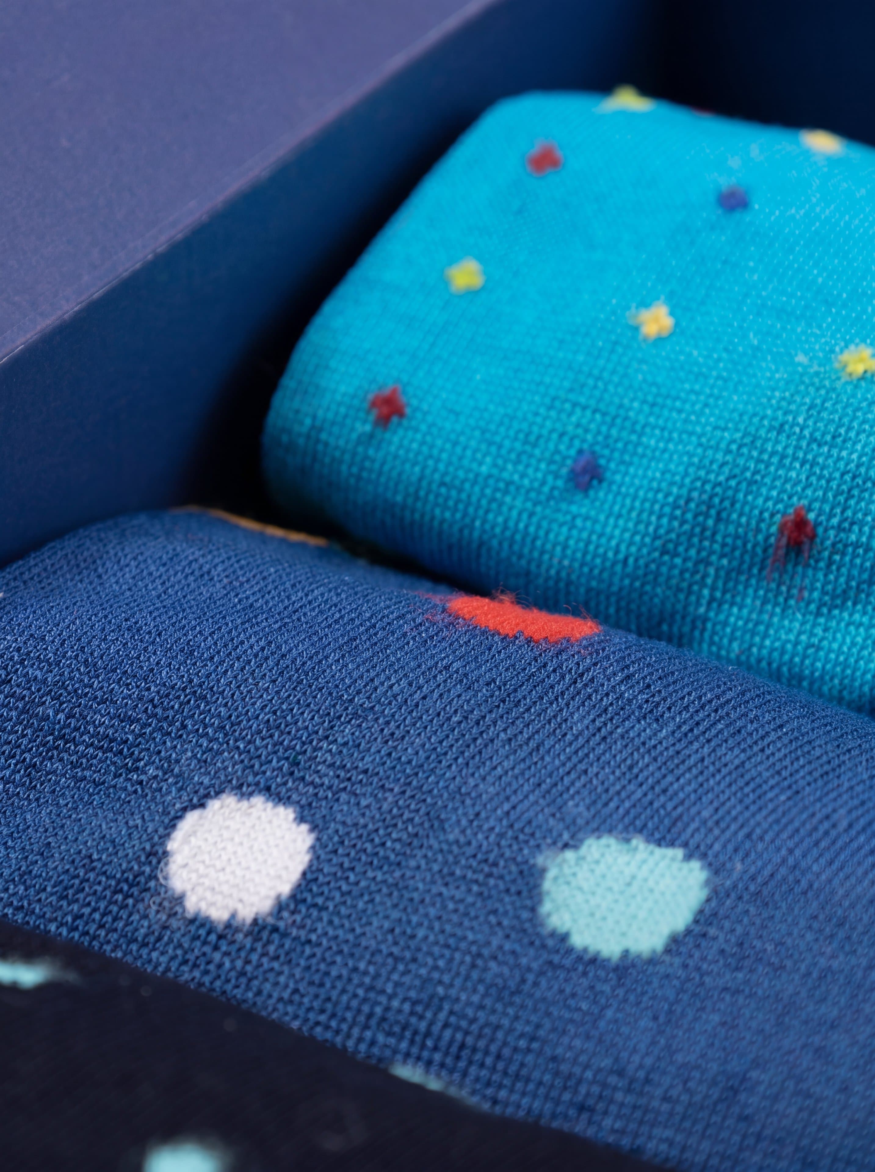 Gift box 3 Pairs Long Cotton Socks Polka dot Pattern - Image 4