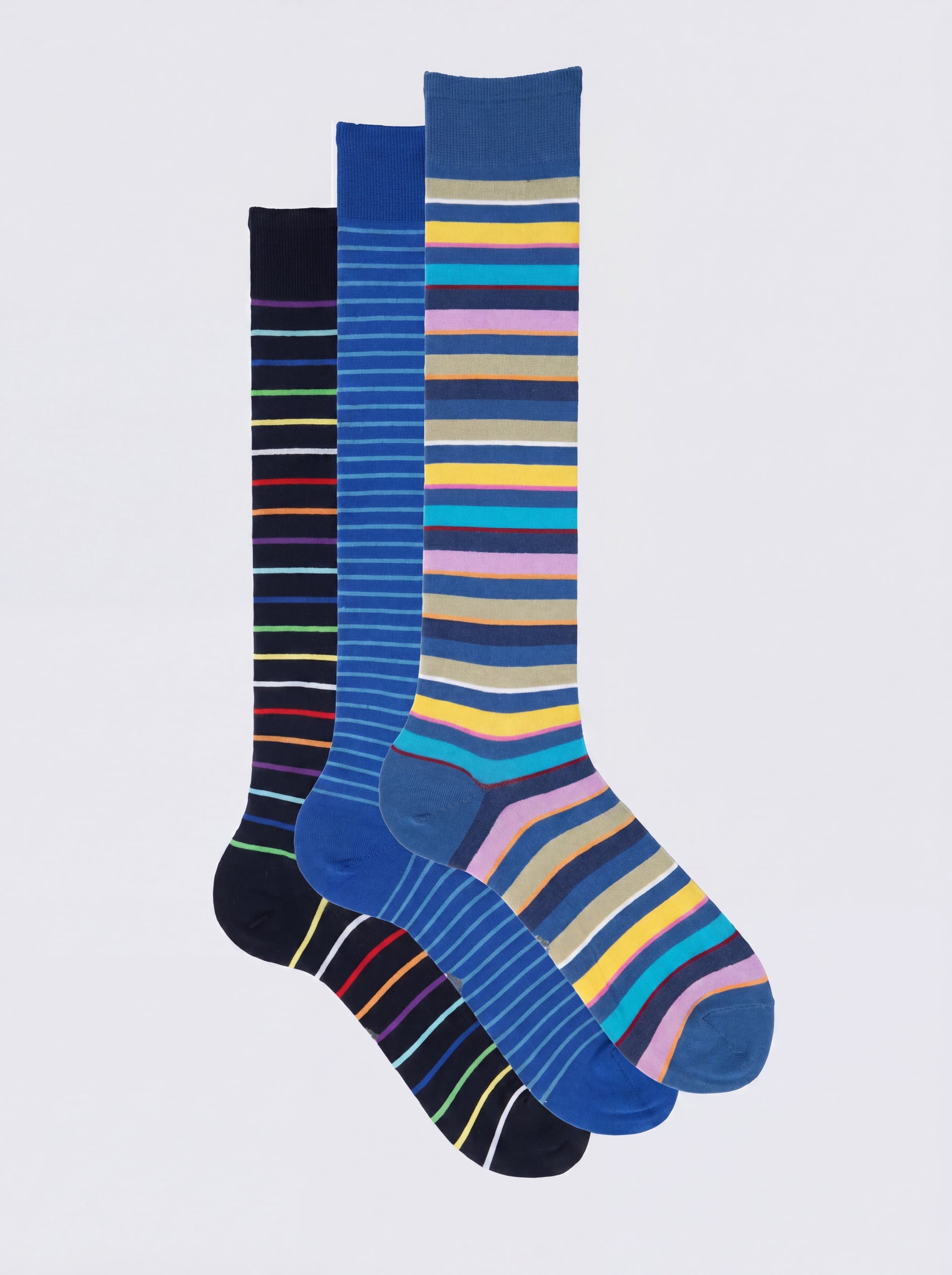 Gift box 3 Pairs Long Cotton Lisle Patterned Socks - Image 1