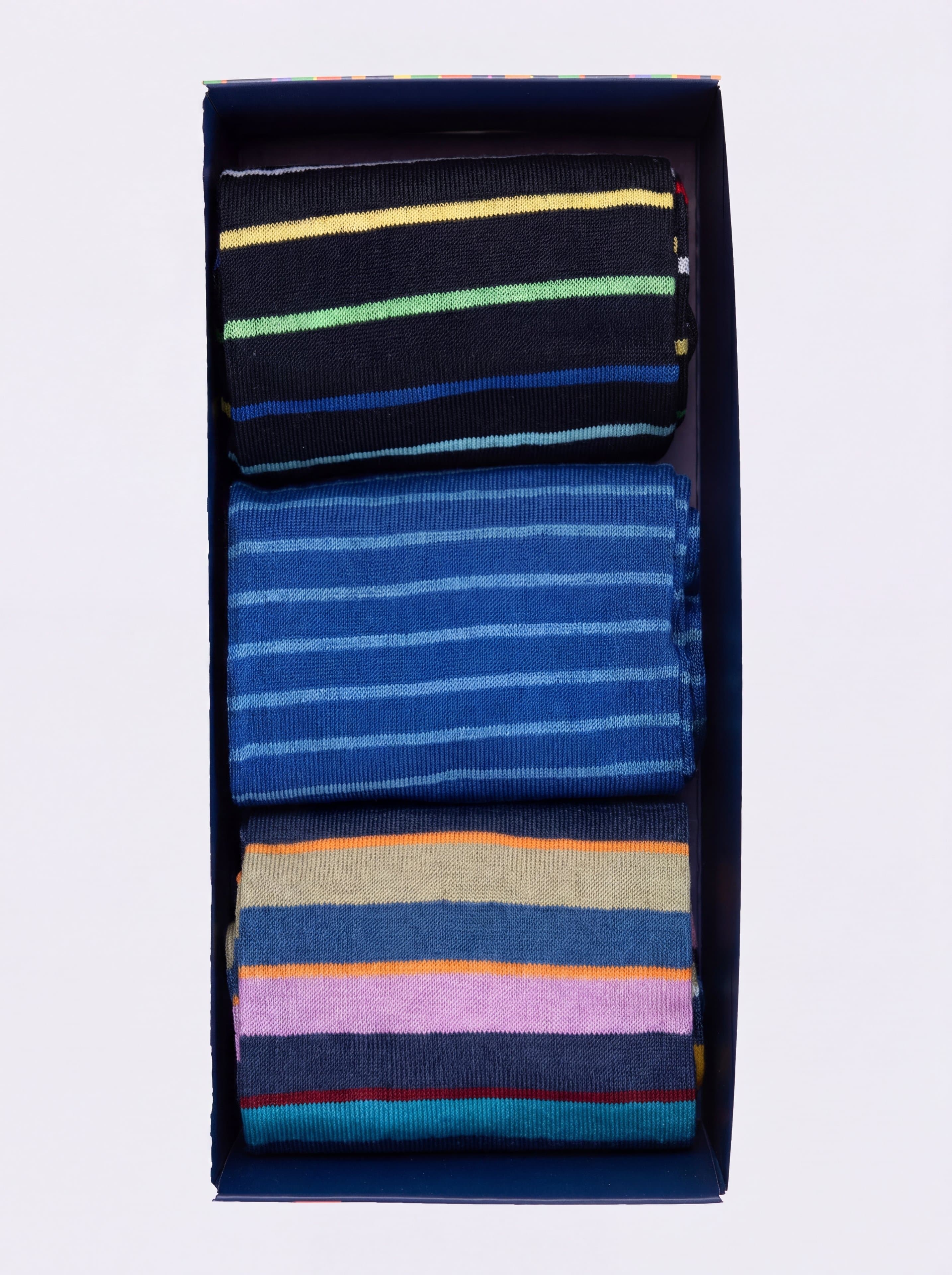 Gift box 3 Pairs Long Cotton Lisle Patterned Socks - Image 2
