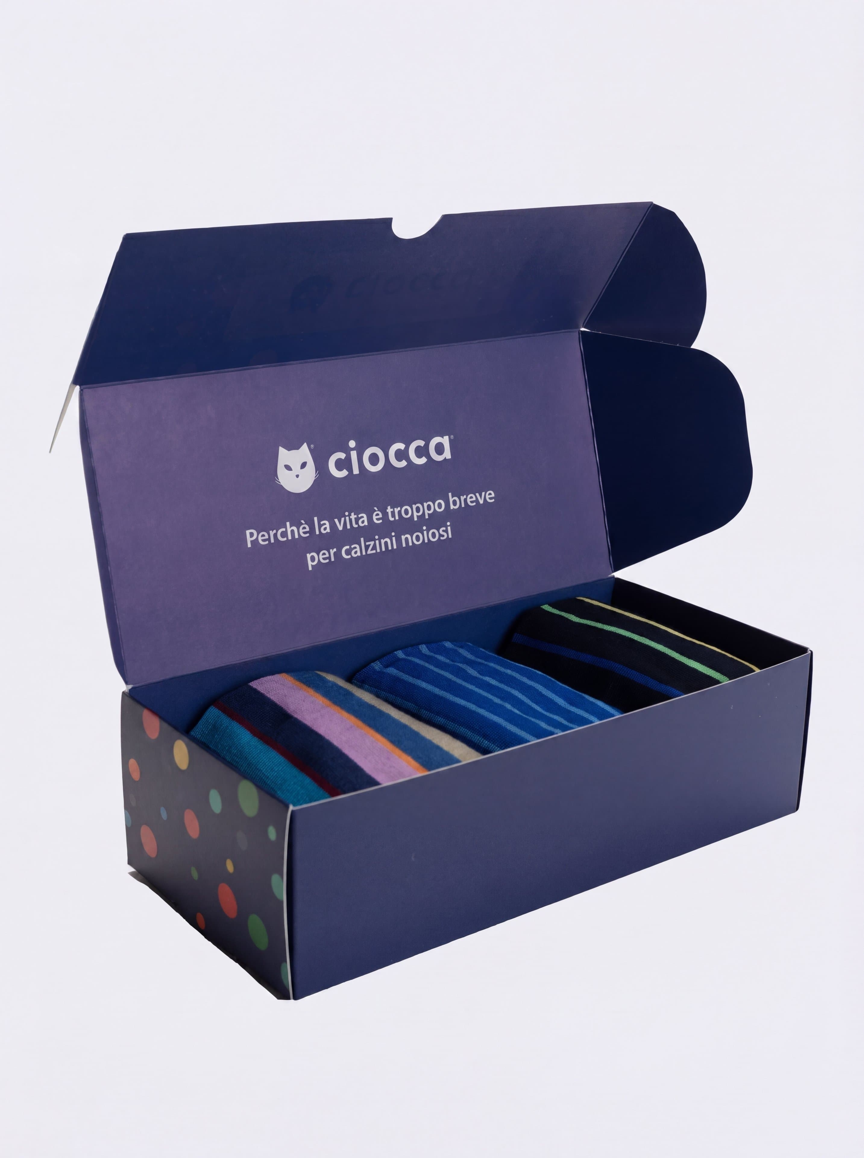 Gift box 3 Pairs Long Cotton Lisle Patterned Socks - Image 3