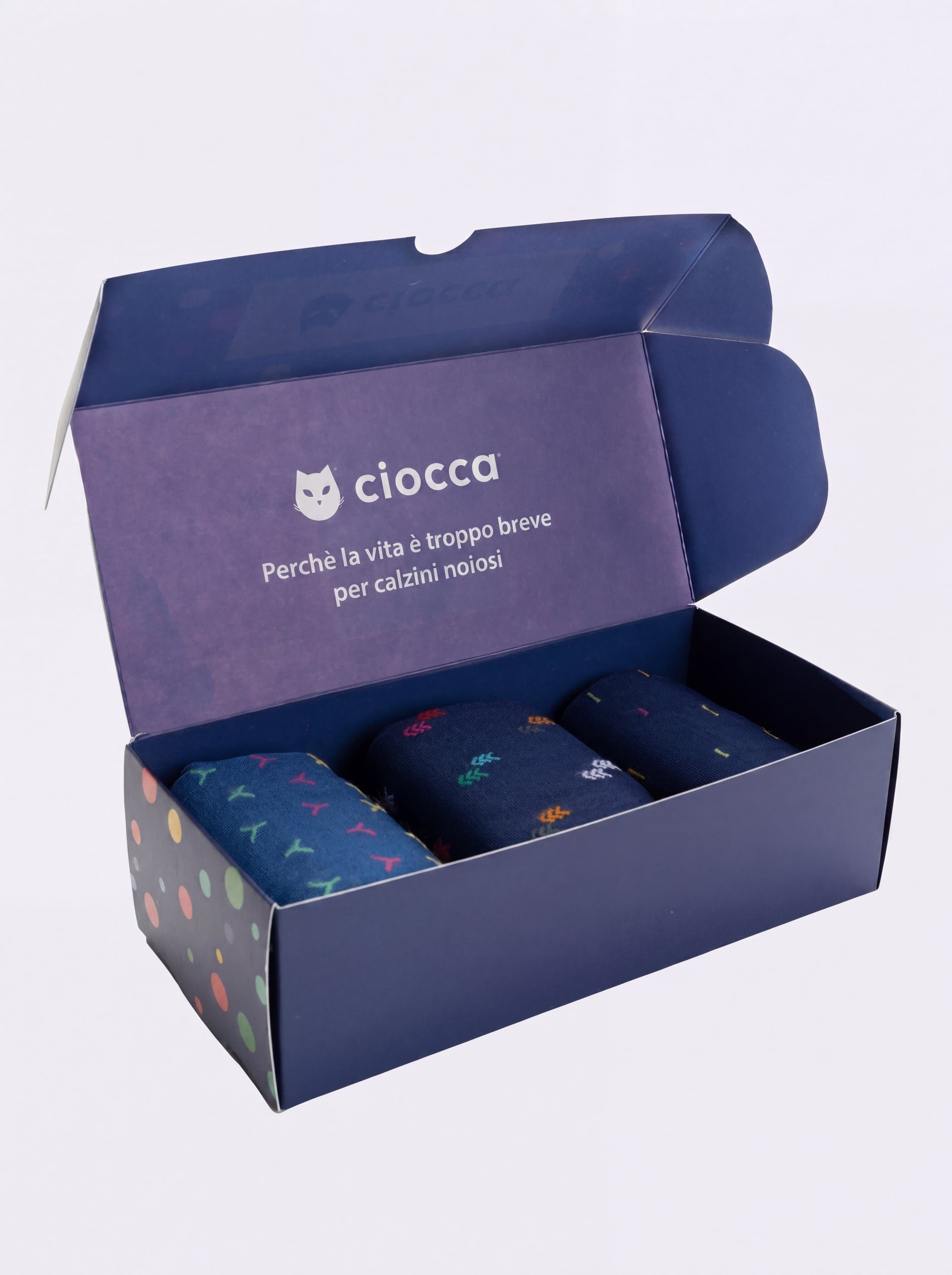 Geschenkbox 3 Paar Bunte Lange Baumwollsocken - Image 3