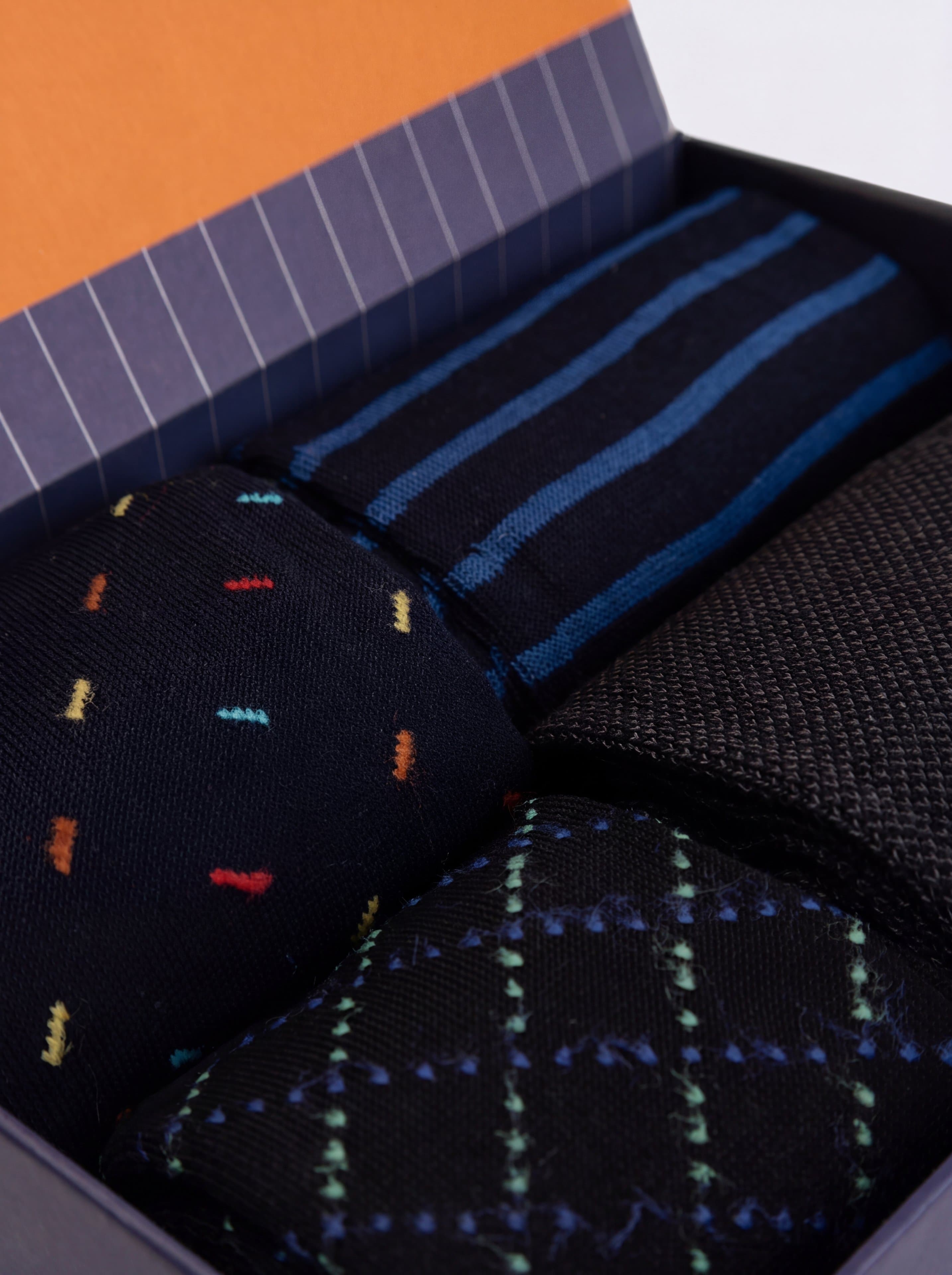 Gift box 6 Pairs Men's Long Socks Mixed Geometric Pattern Cotton - Image 4