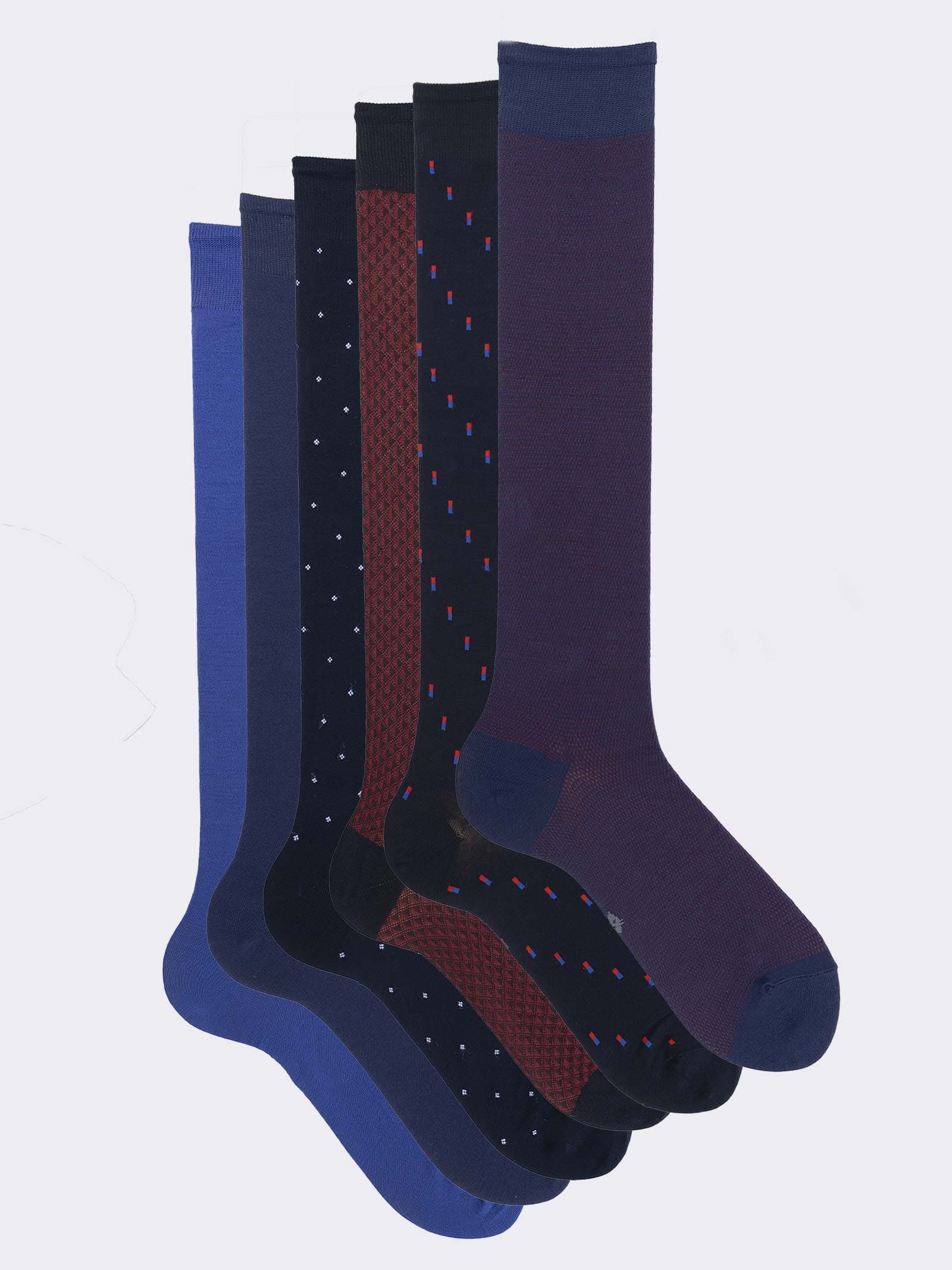 Geschenkpackung 6 Paar Herren Socken aus frischer Baumwolle, lang und elegant - Image 1