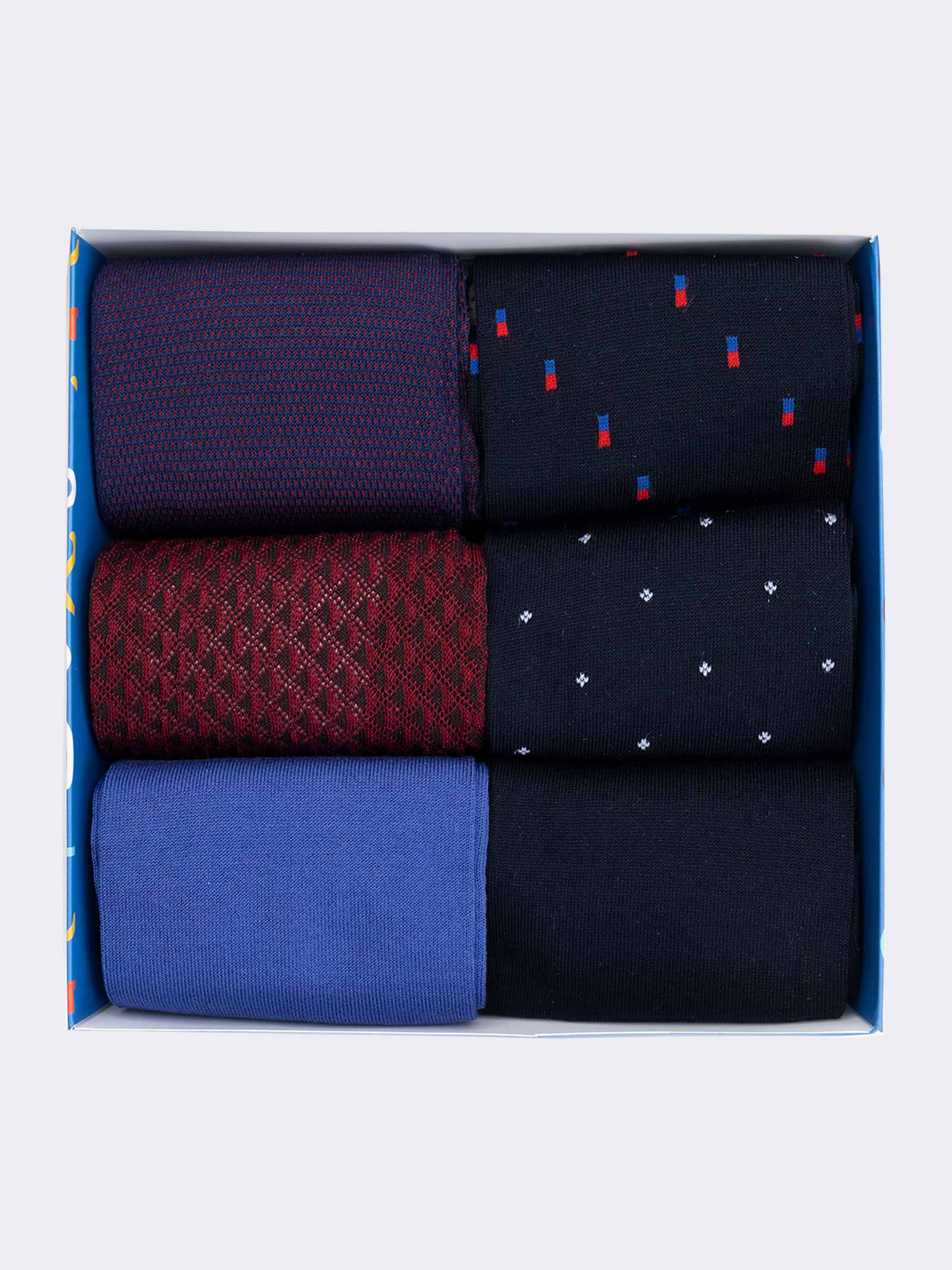 Geschenkpackung 6 Paar Herren Socken aus frischer Baumwolle, lang und elegant - Image 2