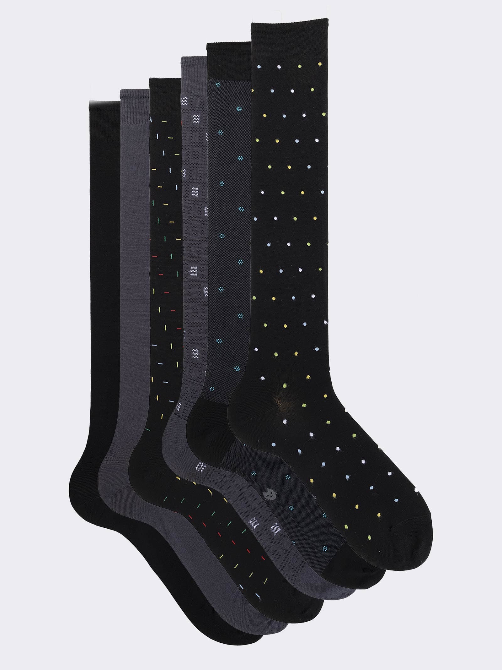 Geschenkpackung 6 Paar Herren Socken aus frischer Baumwolle (Fancy Pois) - Image 1