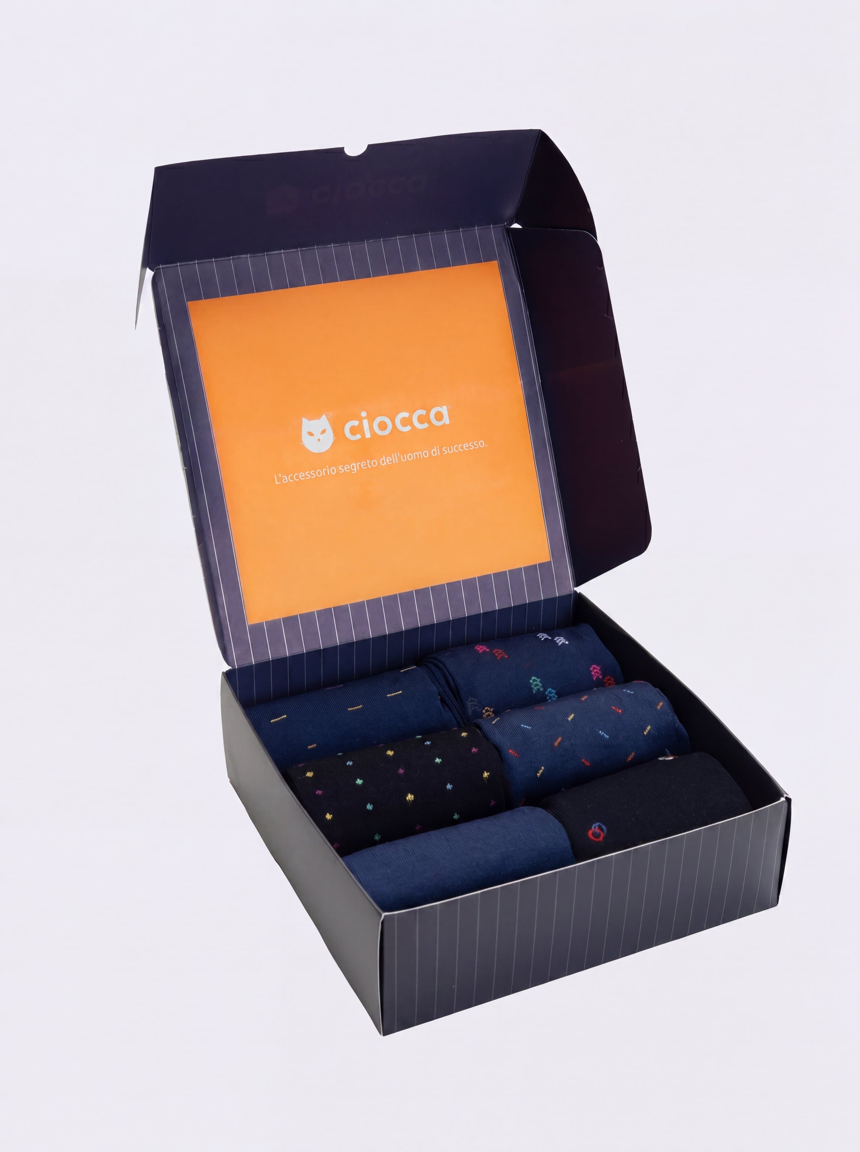 Gift box 6 Pairs Men's Long Fancy Socks Elegant mix - Image 2