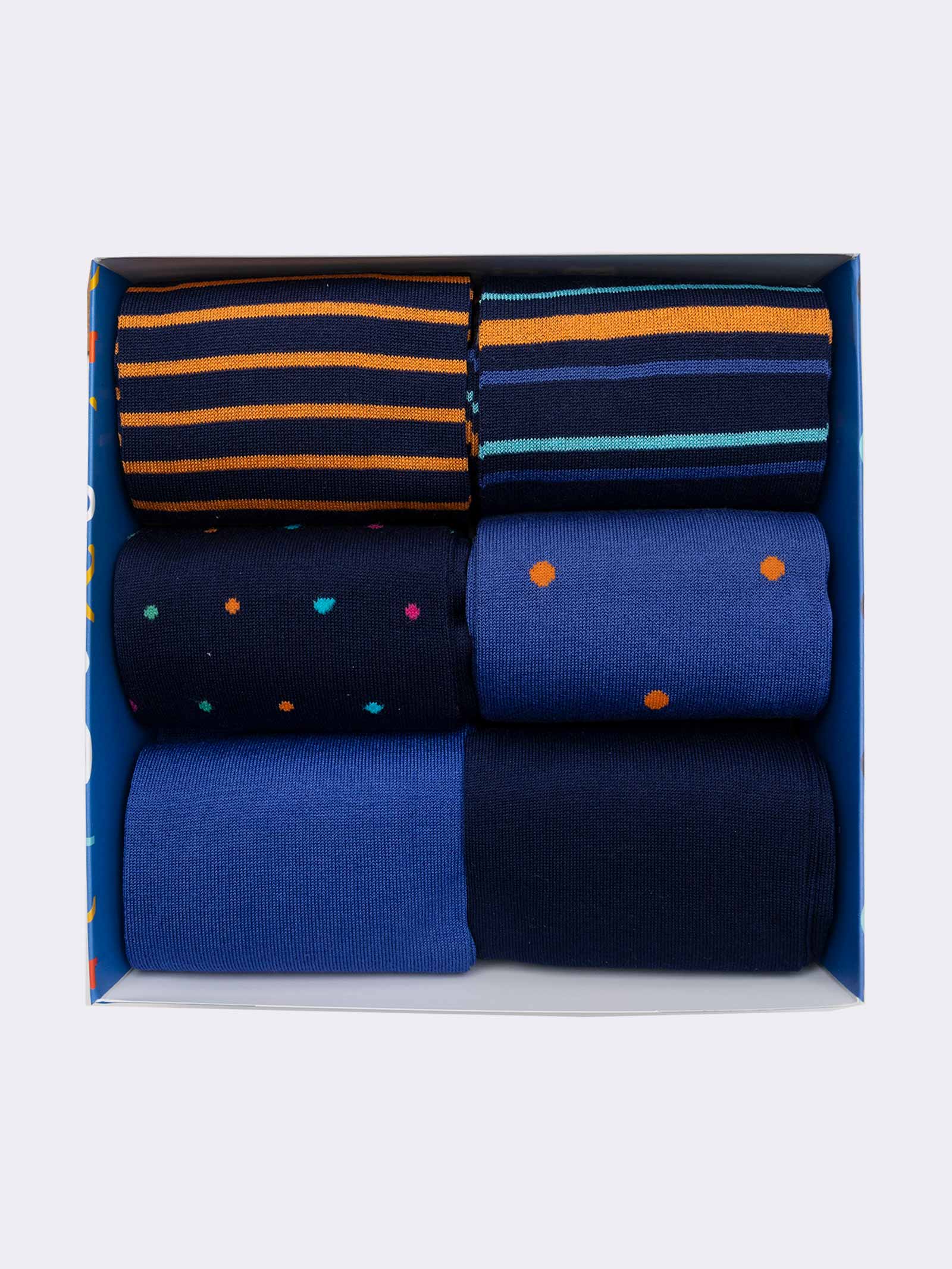 Geschenkpackung mit 6 Paar langen Socken aus frischer Baumwolle für Männer - Image 2