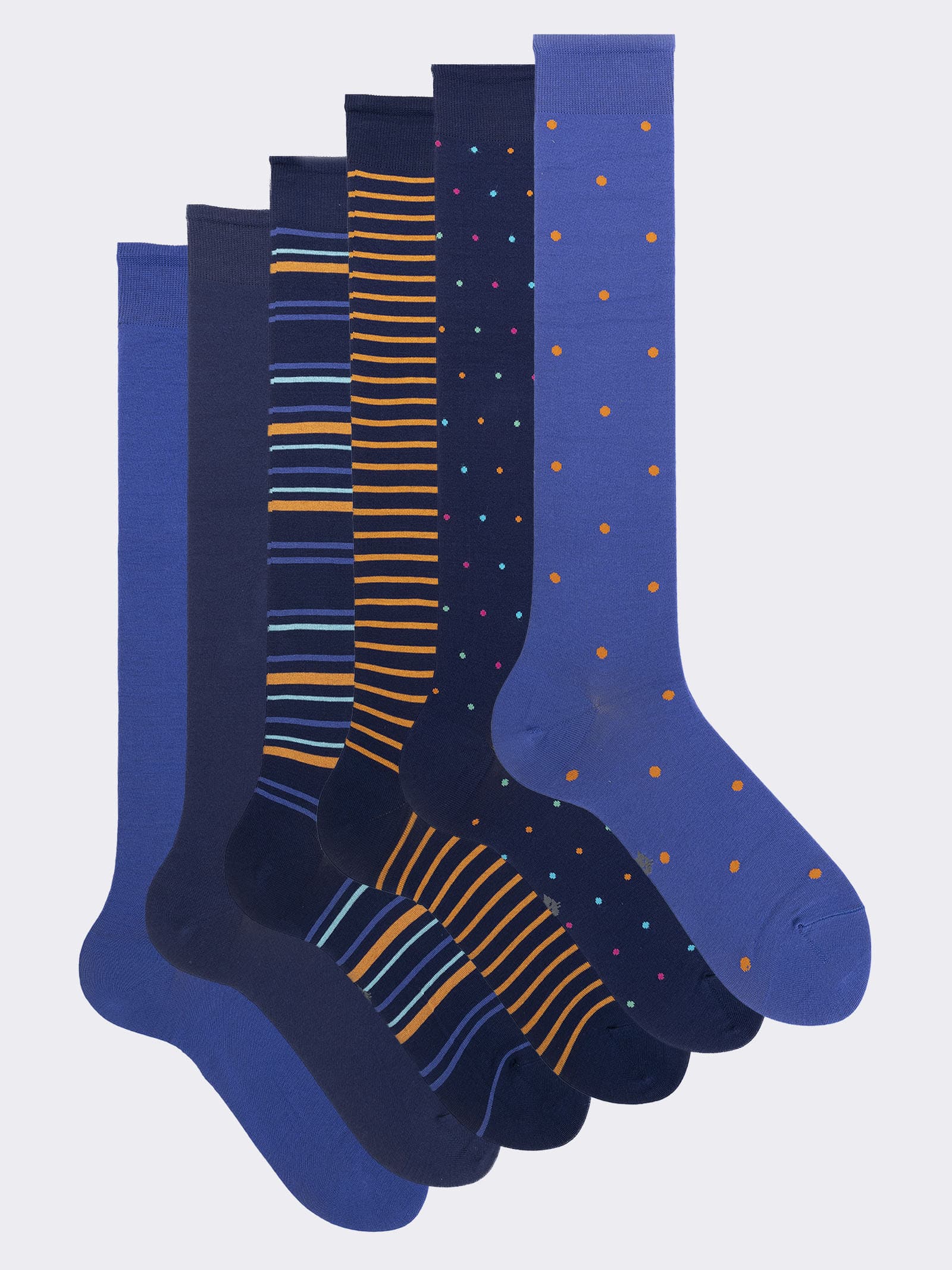 Geschenkpackung mit 6 Paar langen Socken aus frischer Baumwolle für Männer - Image 1