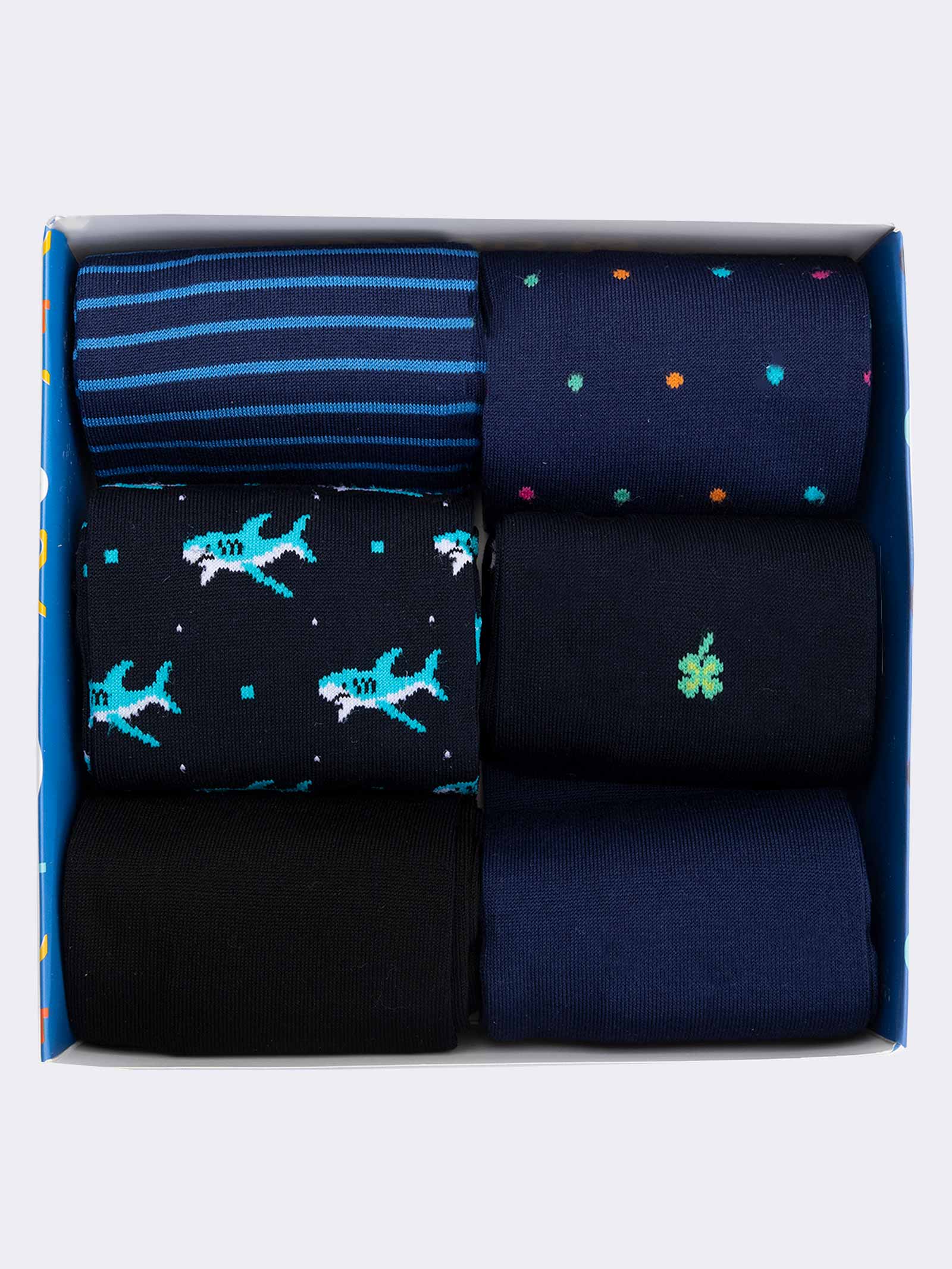 Geschenkpackung mit 6 Paar langen Socken aus frischer Baumwolle für Männer - Image 2