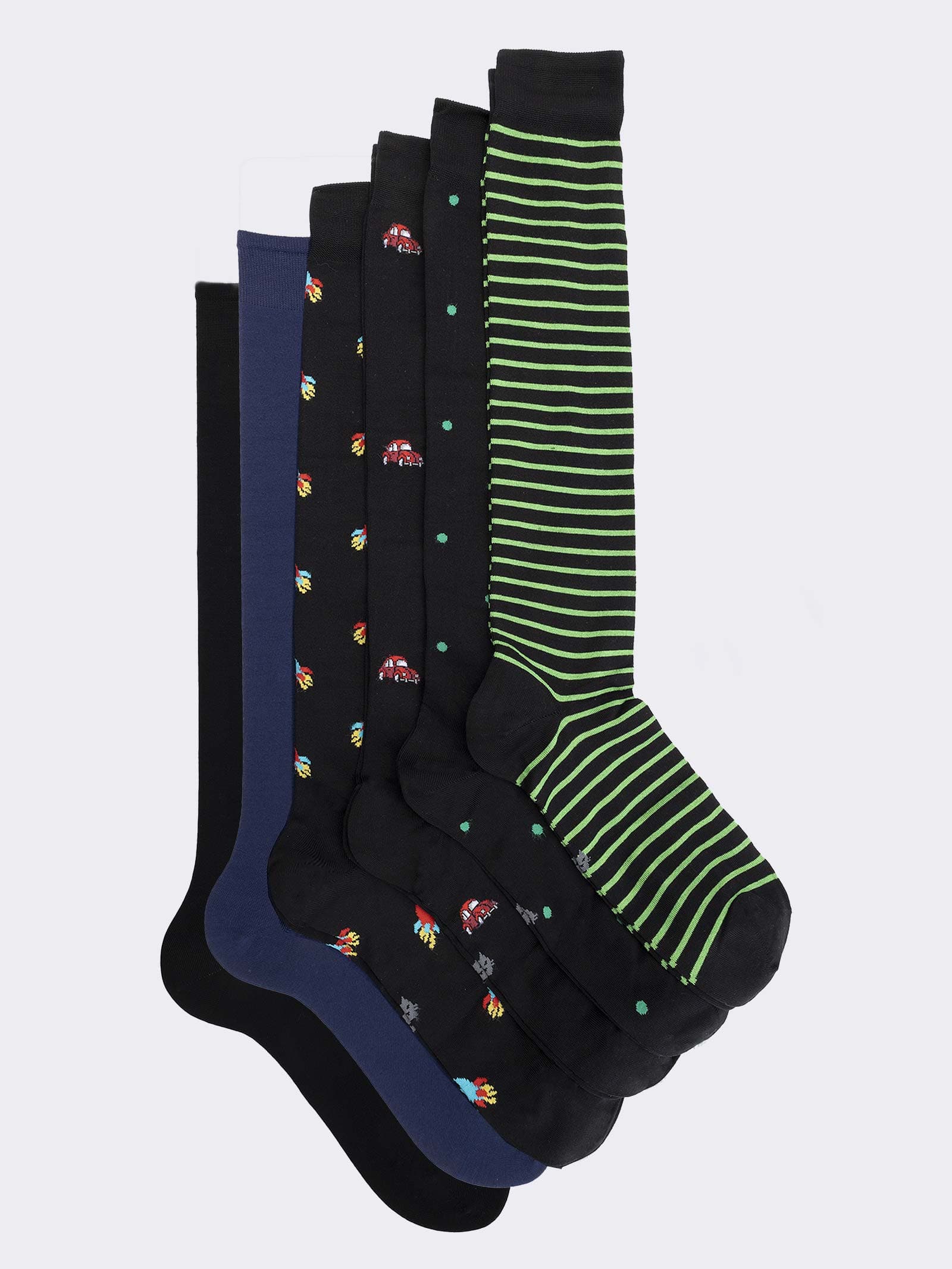 Geschenkpackung mit 6 Paar langen Socken aus frischer Baumwolle für Männer - Image 1