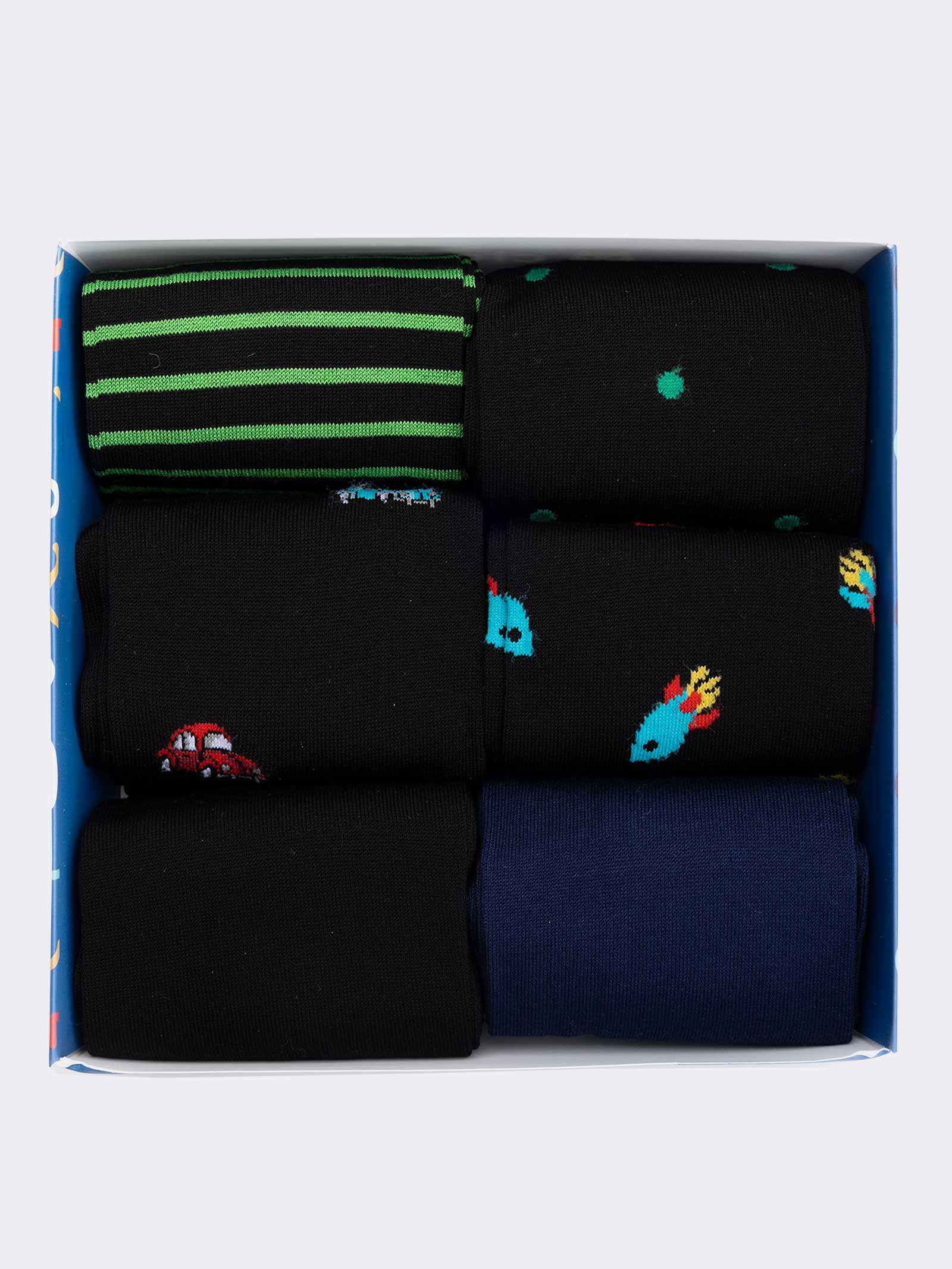 Geschenkpackung mit 6 Paar langen Socken aus frischer Baumwolle für Männer - Image 2