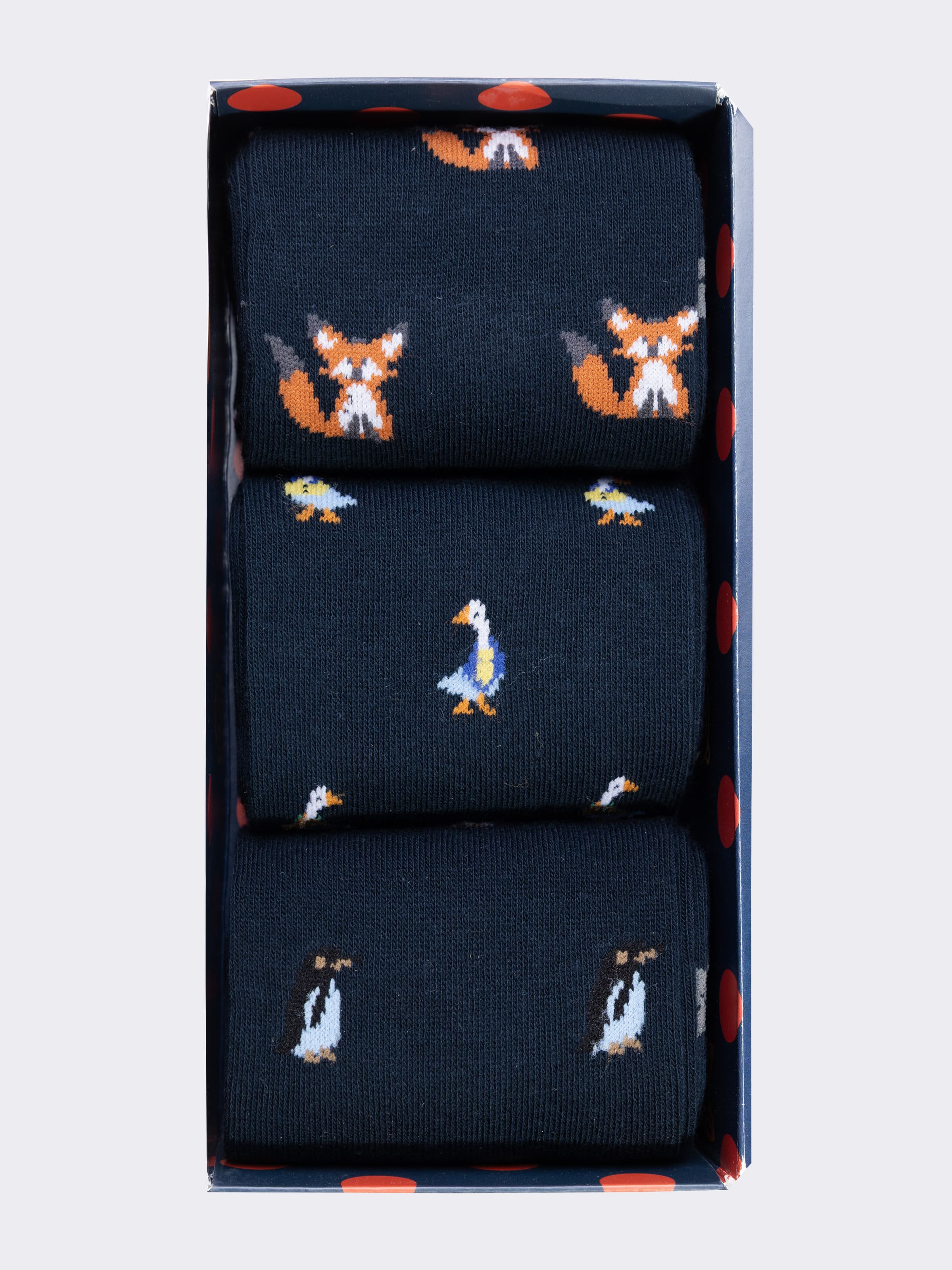 Geschenkbox Herren Baumwollsocken, 3 Paar mit Tiermotiven - Image 2