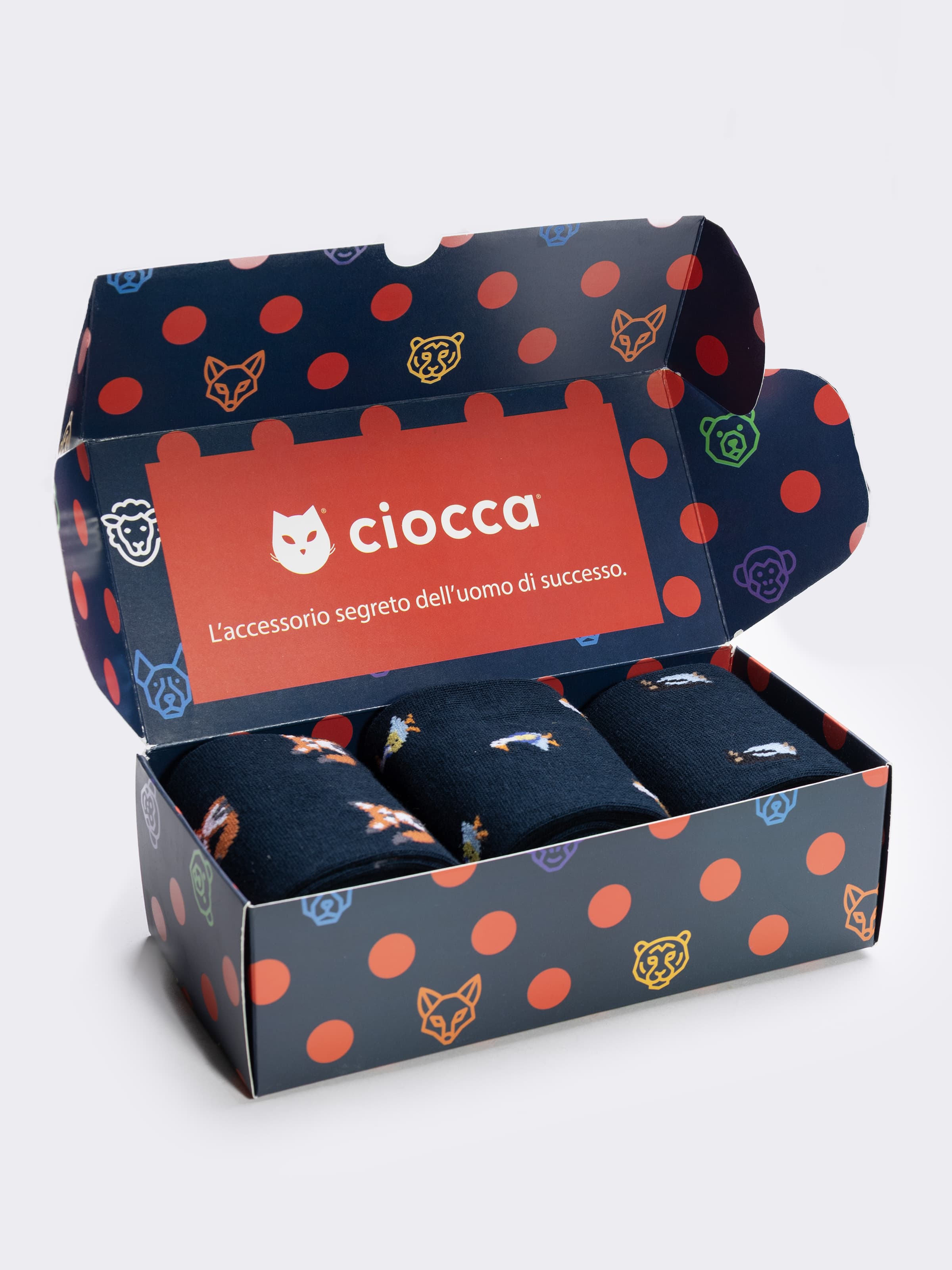 Geschenkbox Herren Baumwollsocken, 3 Paar mit Tiermotiven - Image 3