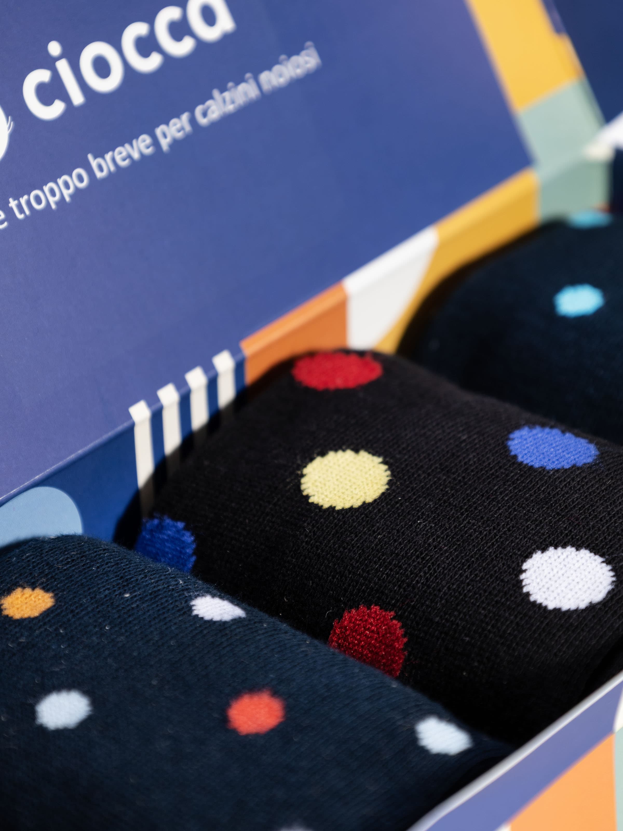 Men's Long Socks 3-Pack Polka dot Pattern - Gift box - Image 4