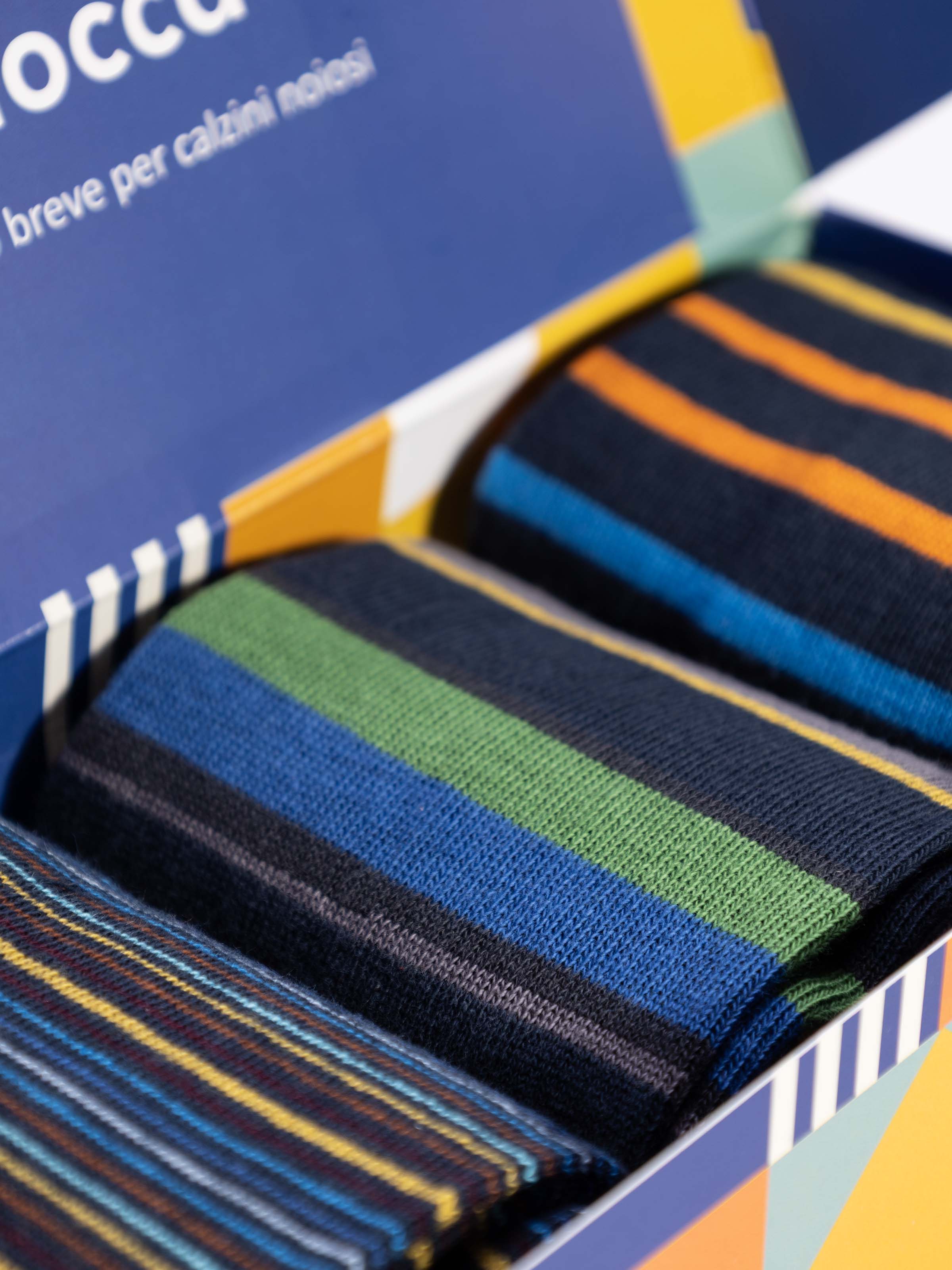 Coffret Cadeau Chaussettes Longues Homme Coton, 3 Paires Rayées - Image 4