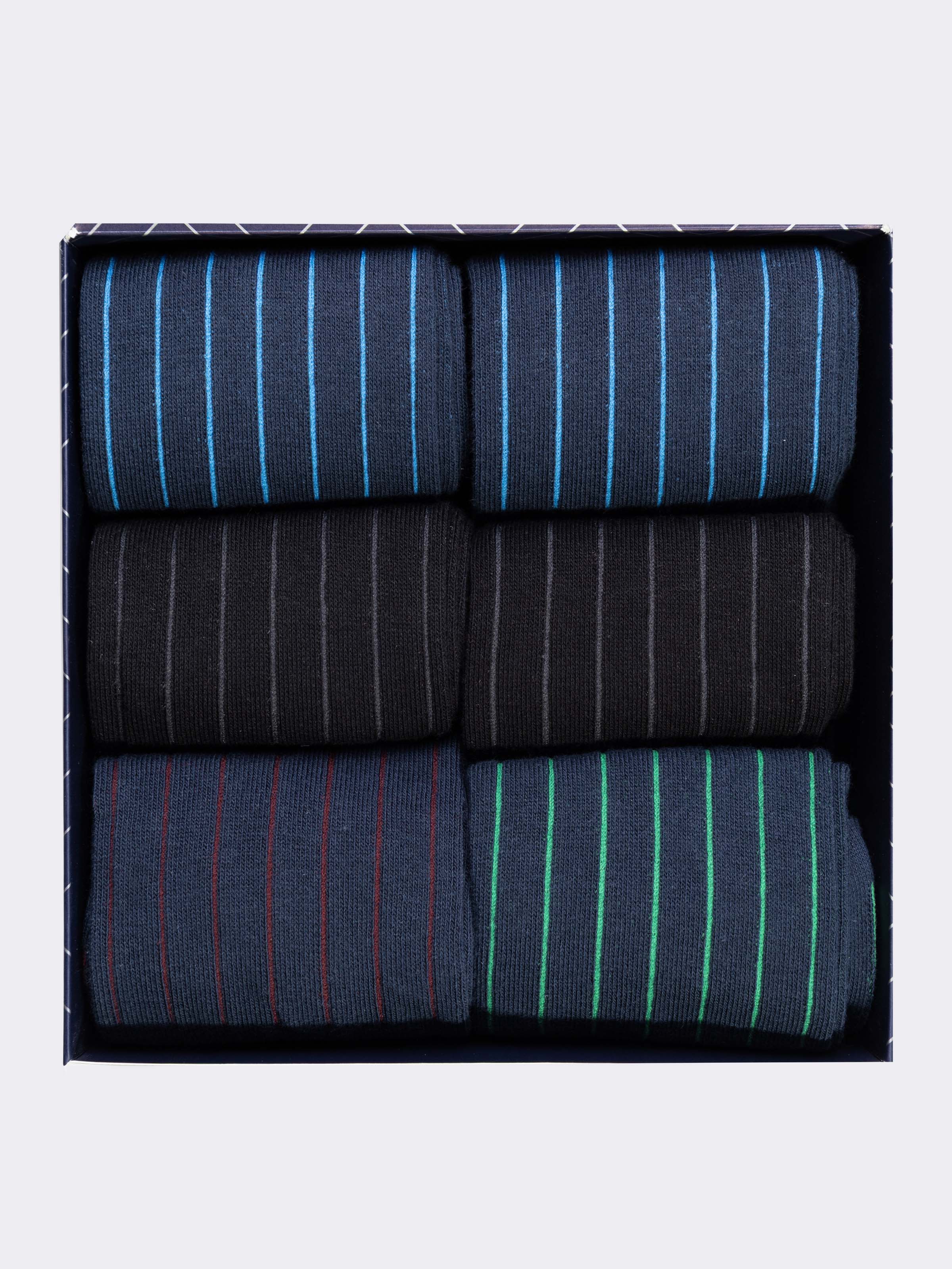 Caja Regalo Calcetines Hombre de Canalé Clásico - 6 Pares en Algodón Cálido - Image 2