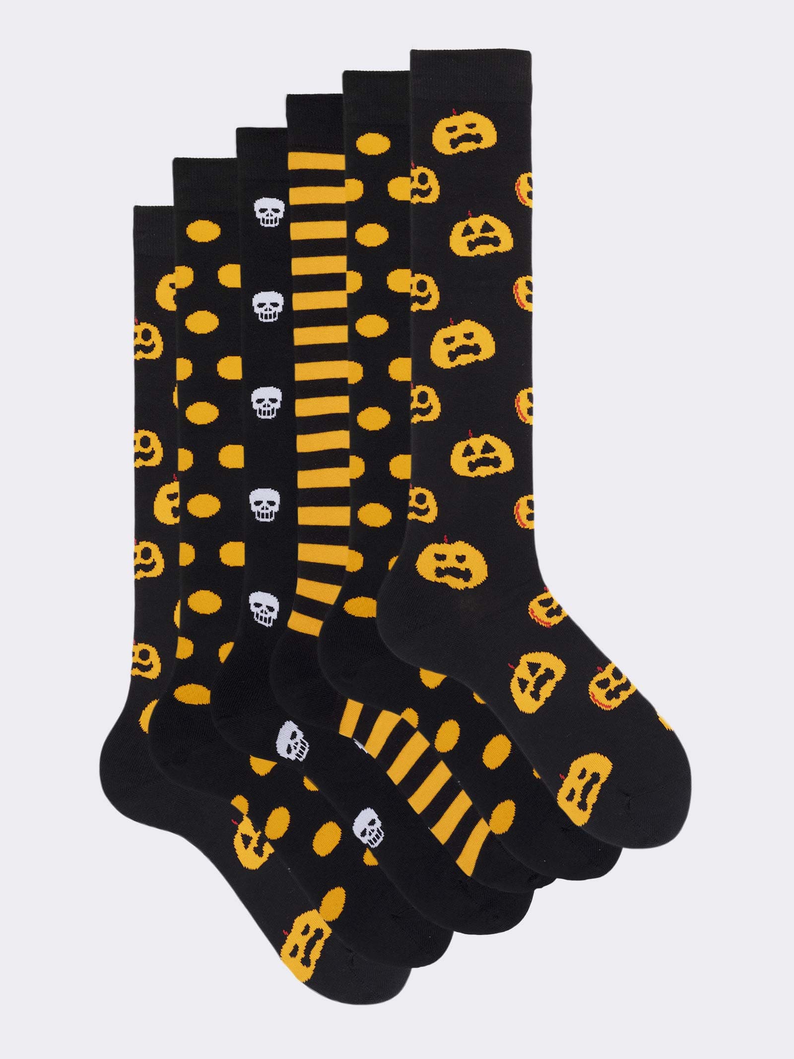 Men's Warm Cotton Socks Gift Box, 6 Pairs Halloween Design - Image 1