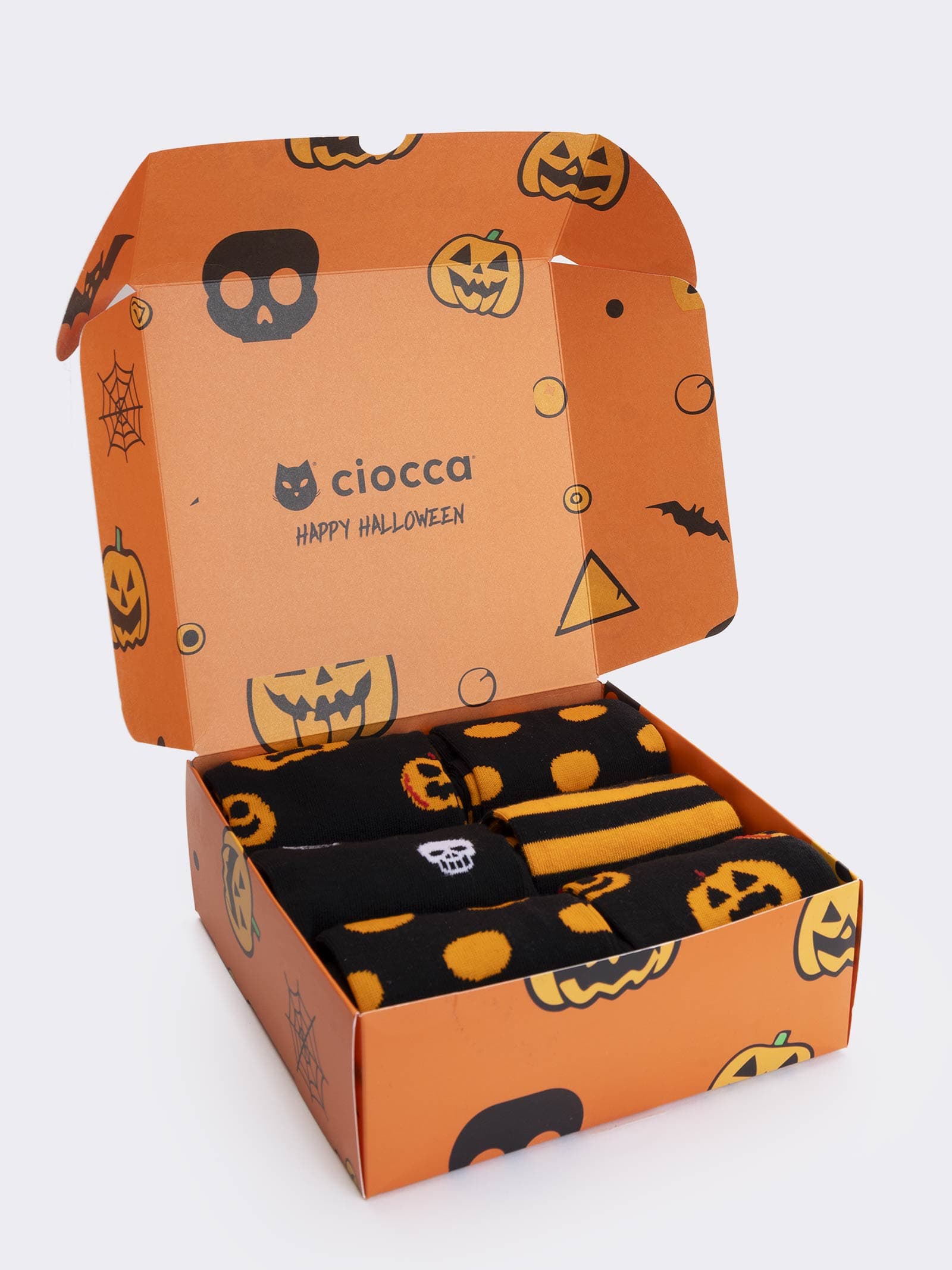 Men's Warm Cotton Socks Gift Box, 6 Pairs Halloween Design - Image 2