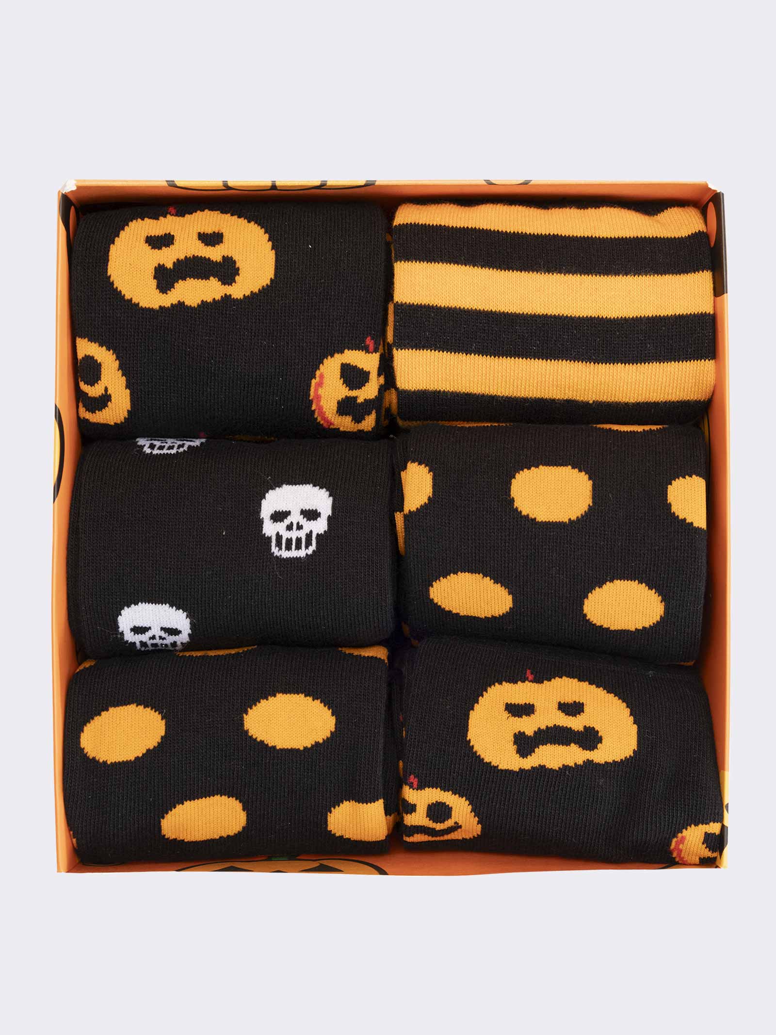 Men's Warm Cotton Socks Gift Box, 6 Pairs Halloween Design - Image 3
