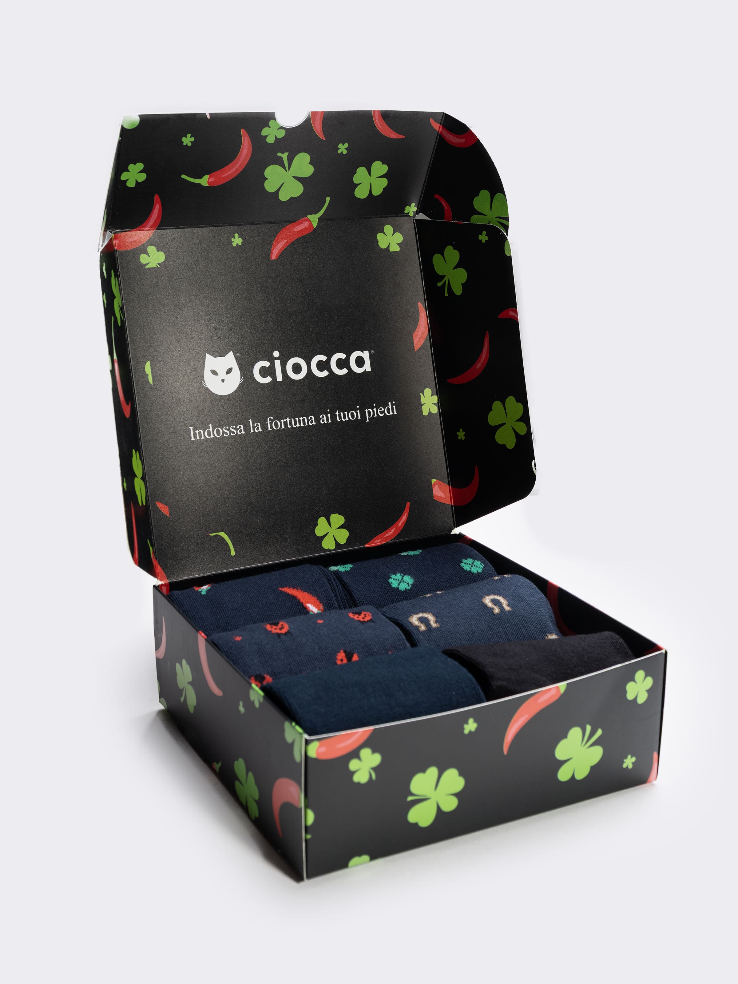 Geschenkbox Glücksbringer Herrensocken - 6 Paar aus warmem Baumwollmaterial - Image 3