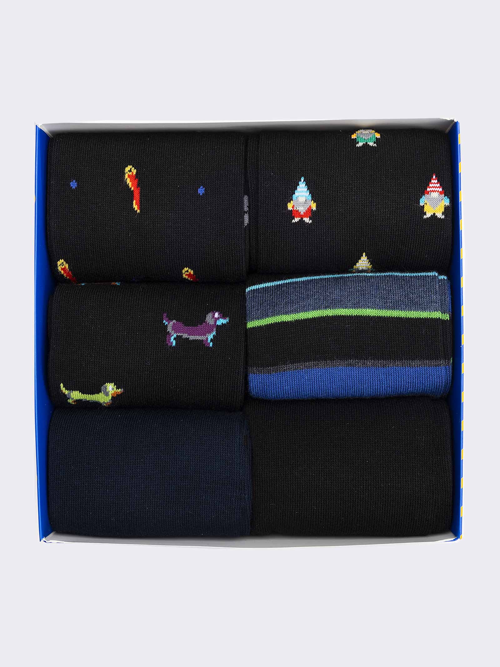 Gift box Warm Cotton Men's Socks, 6 Pairs Fantasy mix - Image 4