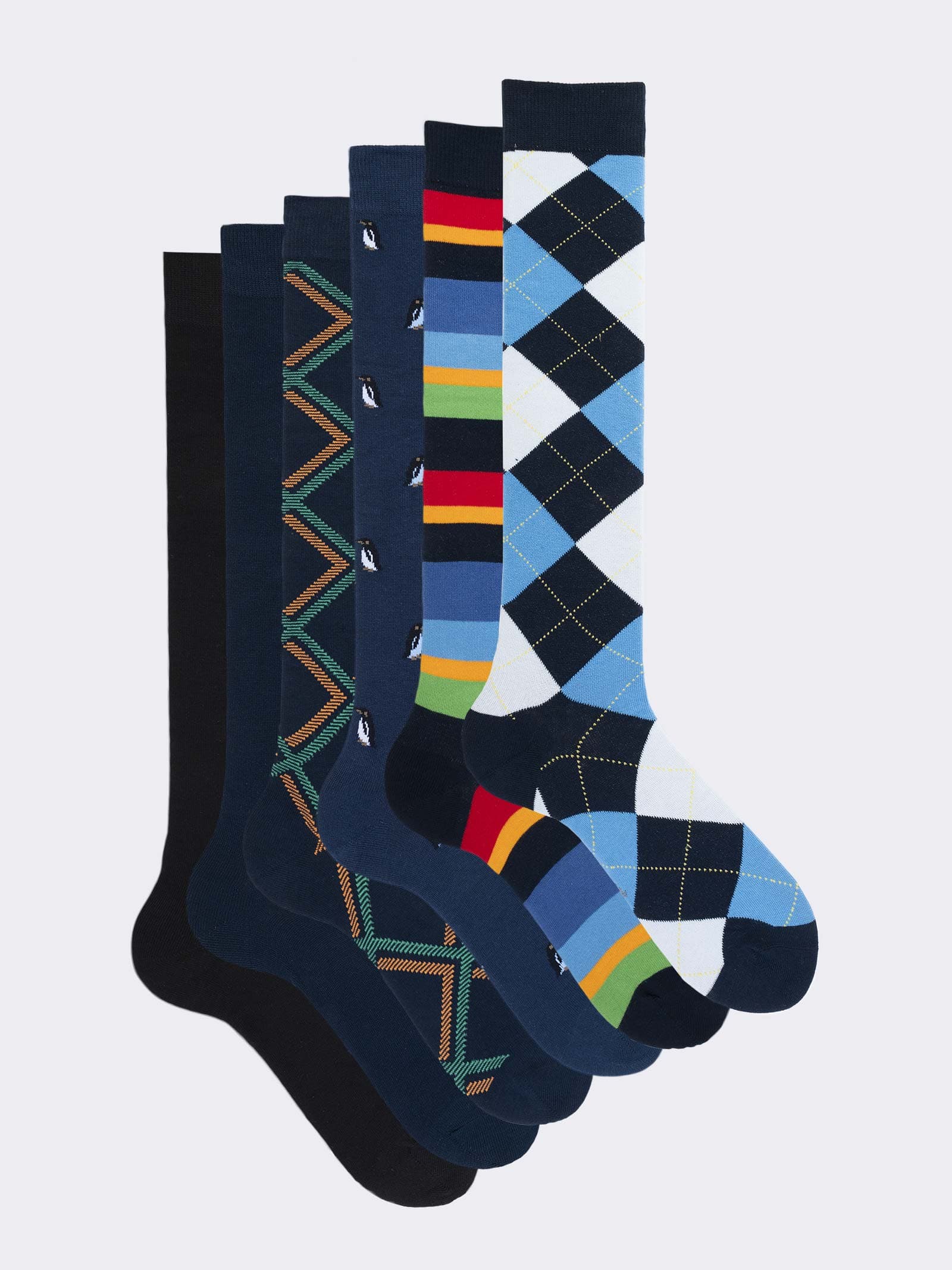 Caja de Regalo con Calcetines de Hombre de Algodón Caliente, 6 Pares Diseño Mixto Invierno - Image 1