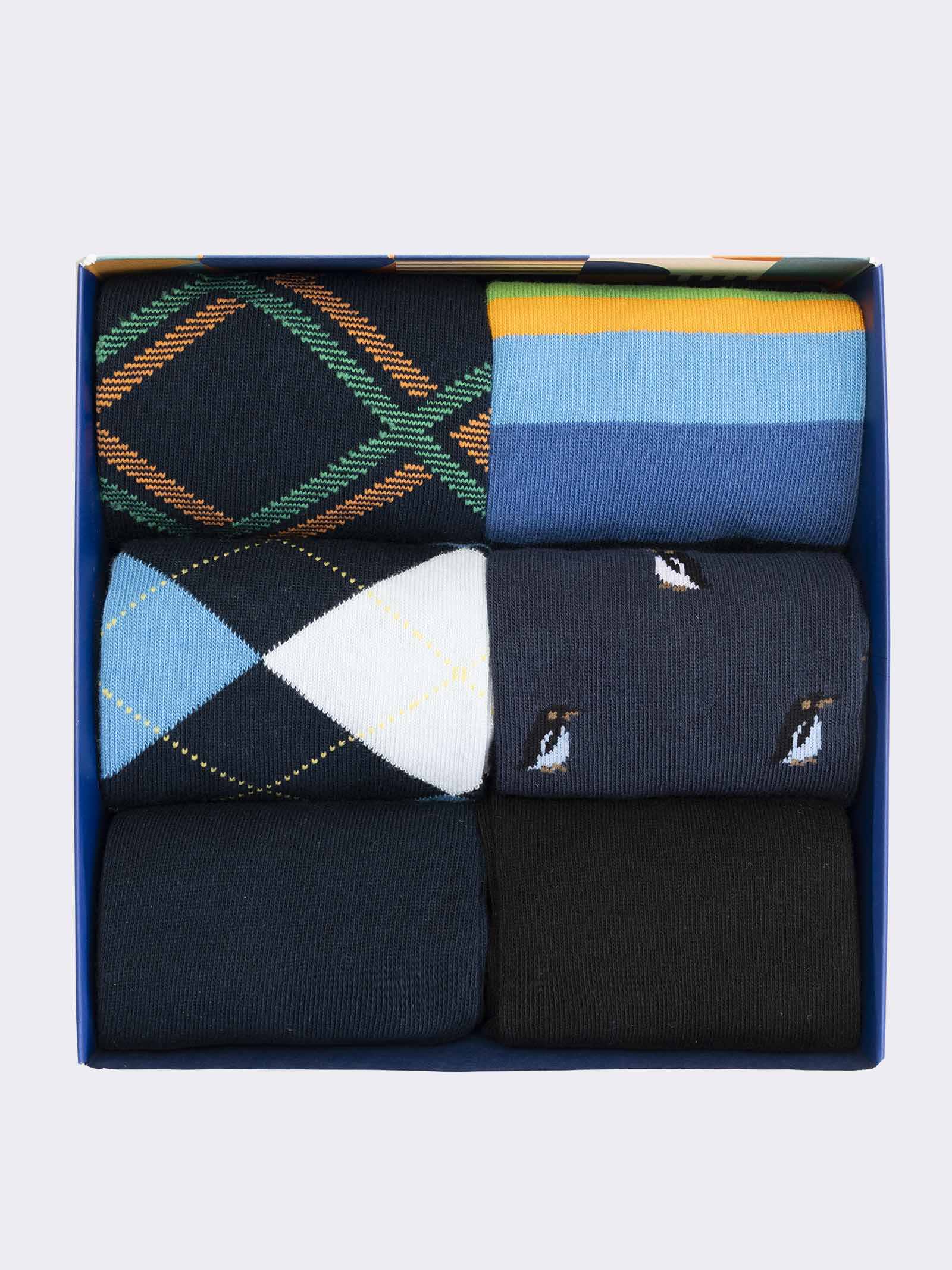 Caja de Regalo con Calcetines de Hombre de Algodón Caliente, 6 Pares Diseño Mixto Invierno - Image 3