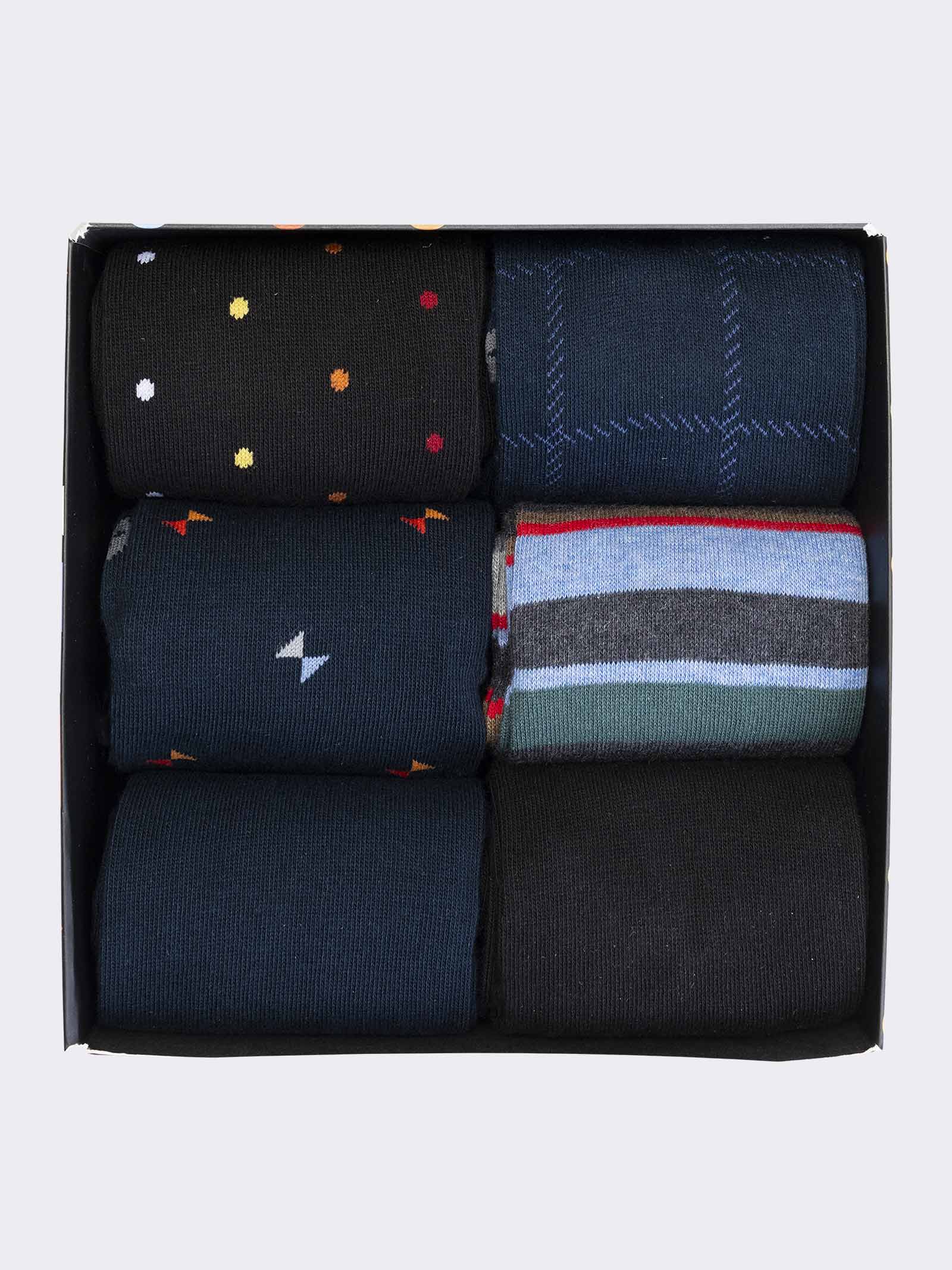 Geschenkbox Herren Socken aus Baumwolle, 6 Paar Classic mix Fantasy - Image 3