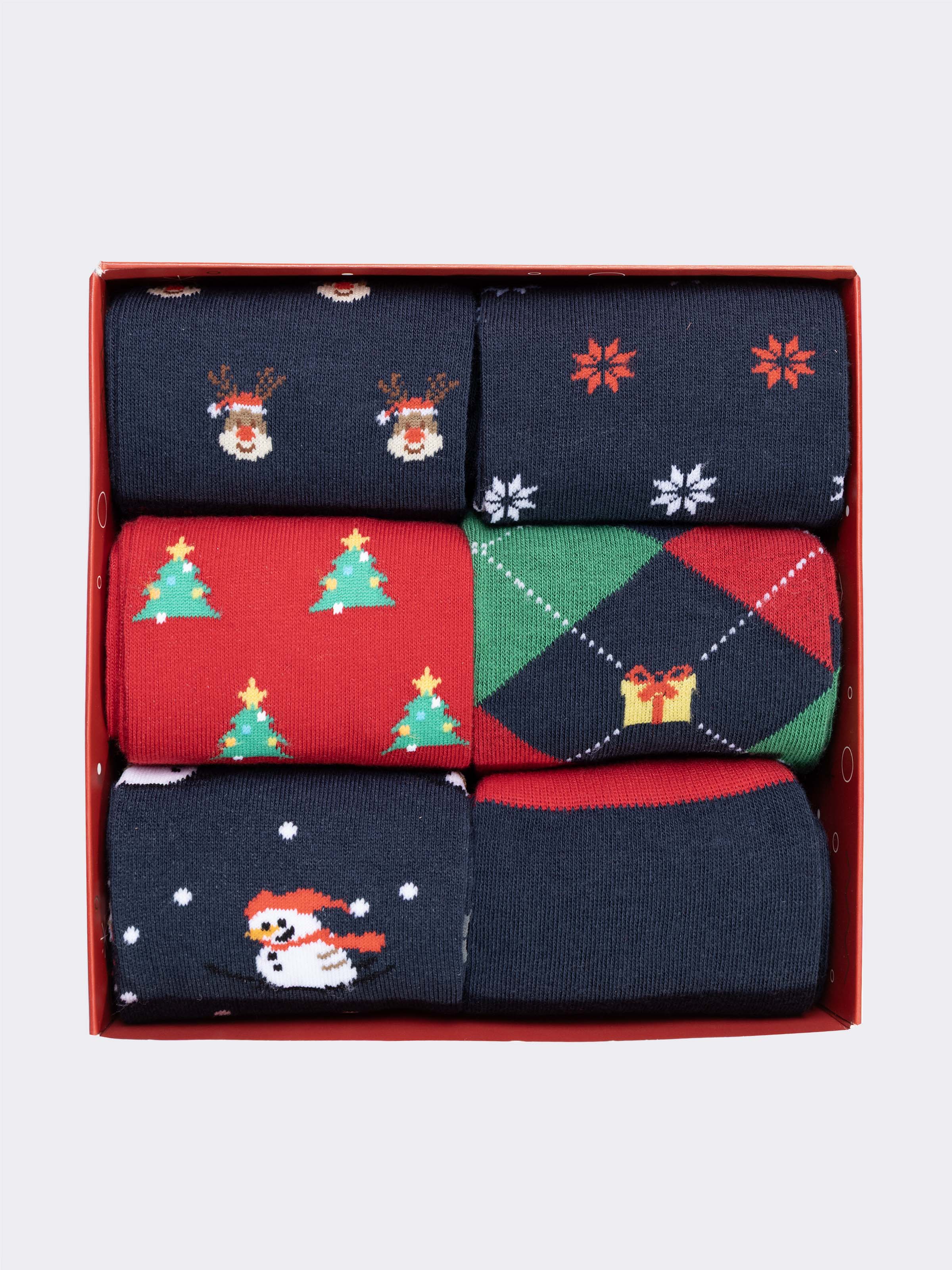 Geschenkbox Herren Baumwollsocken - 6 Paar Weihnachtsmuster - Image 2