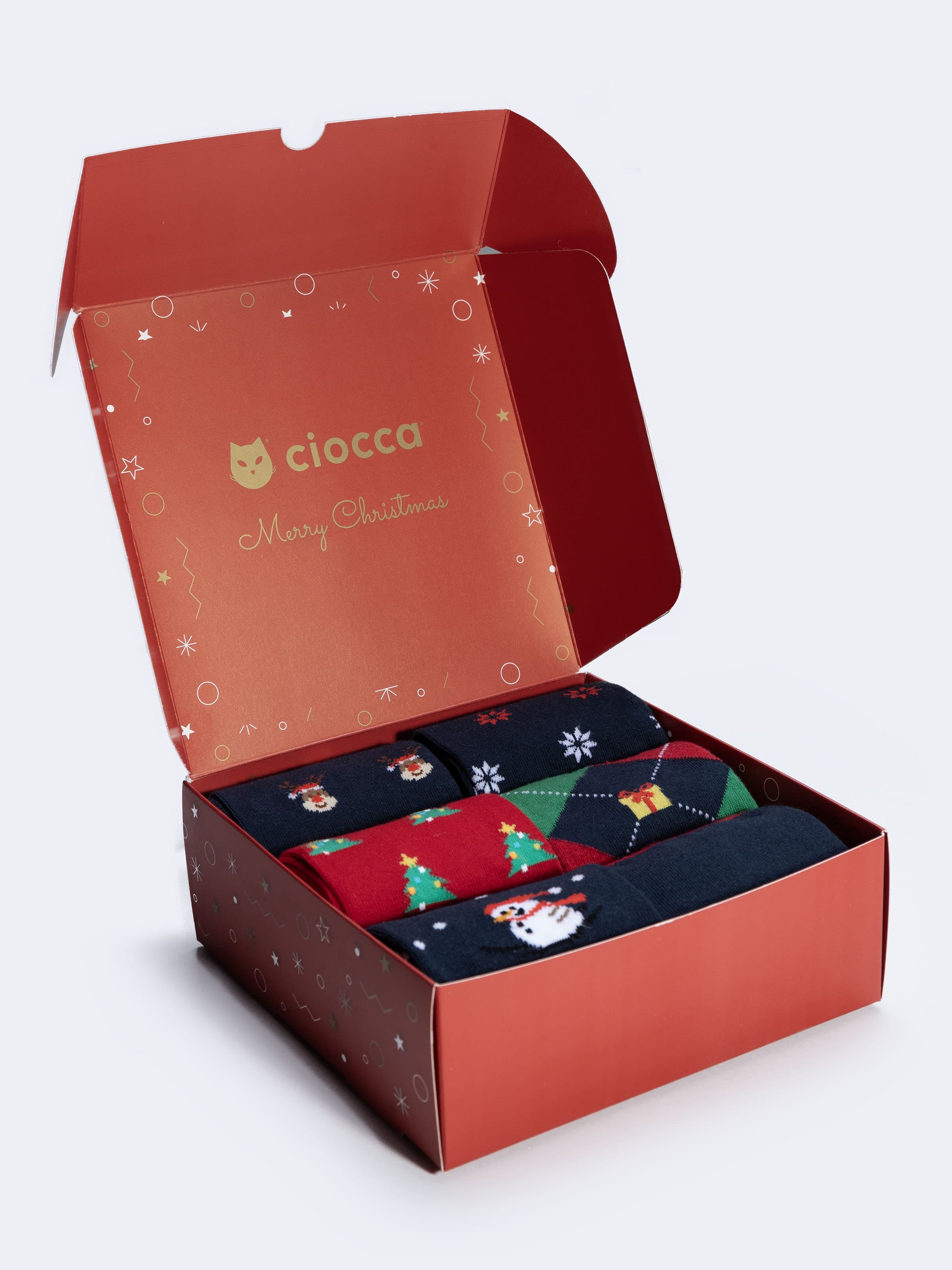 Geschenkbox Herren Baumwollsocken - 6 Paar Weihnachtsmuster - Image 3