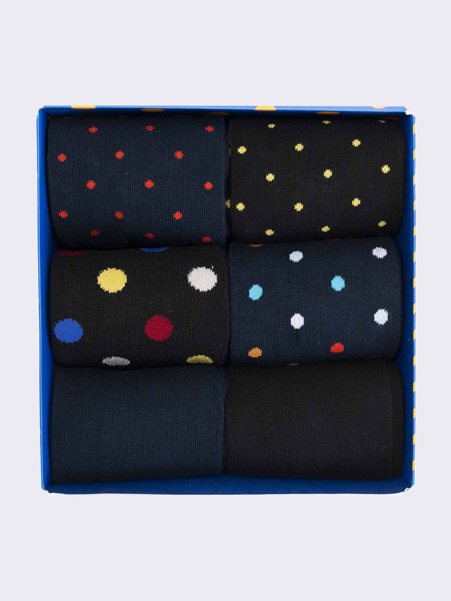 Geschenkbox Herren Socken aus Baumwolle, 6 Paar Polka dot Muster - Image 2