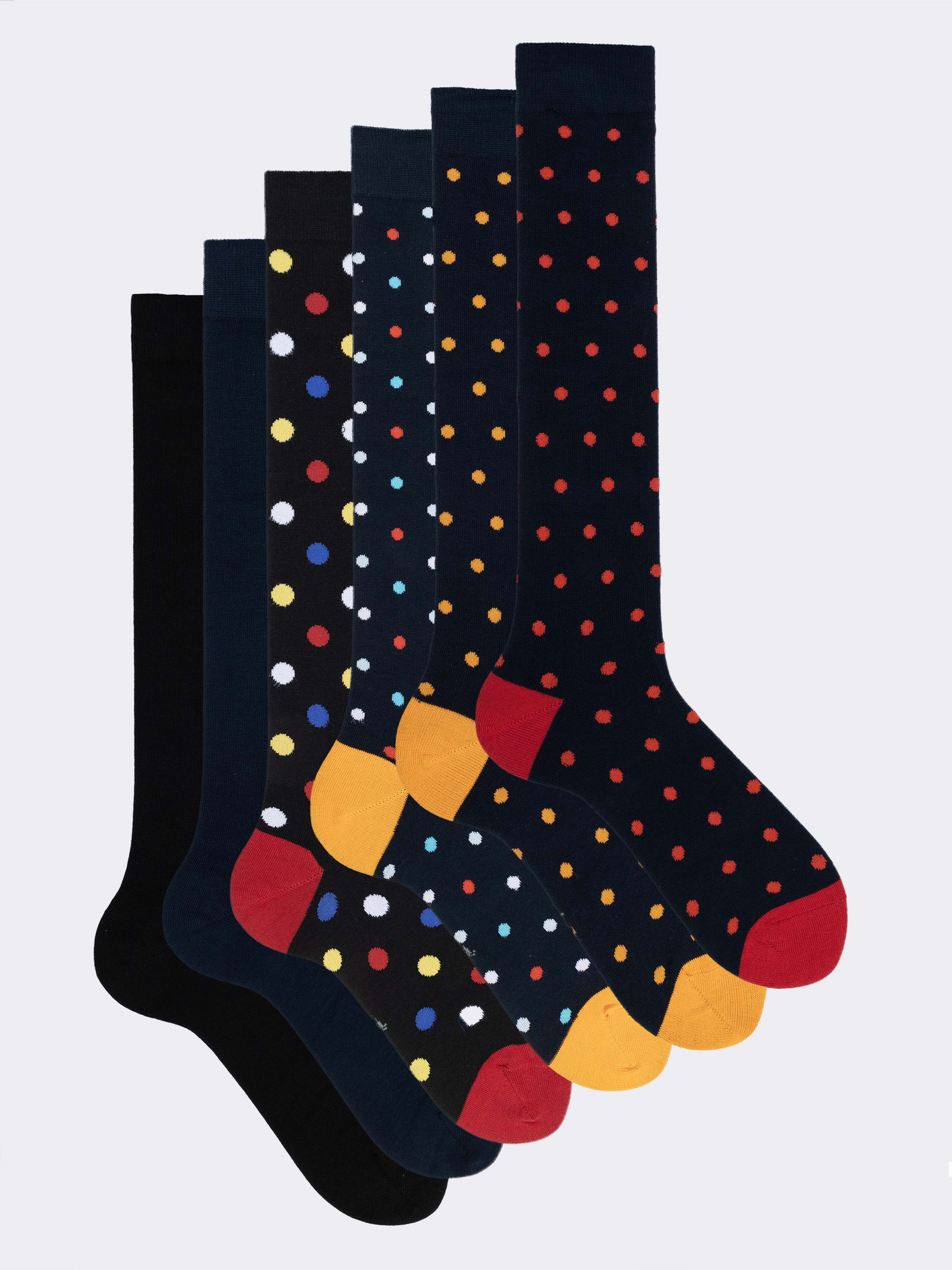 Geschenkbox Herren Socken aus Baumwolle, 6 Paar Polka dot Muster - Image 4