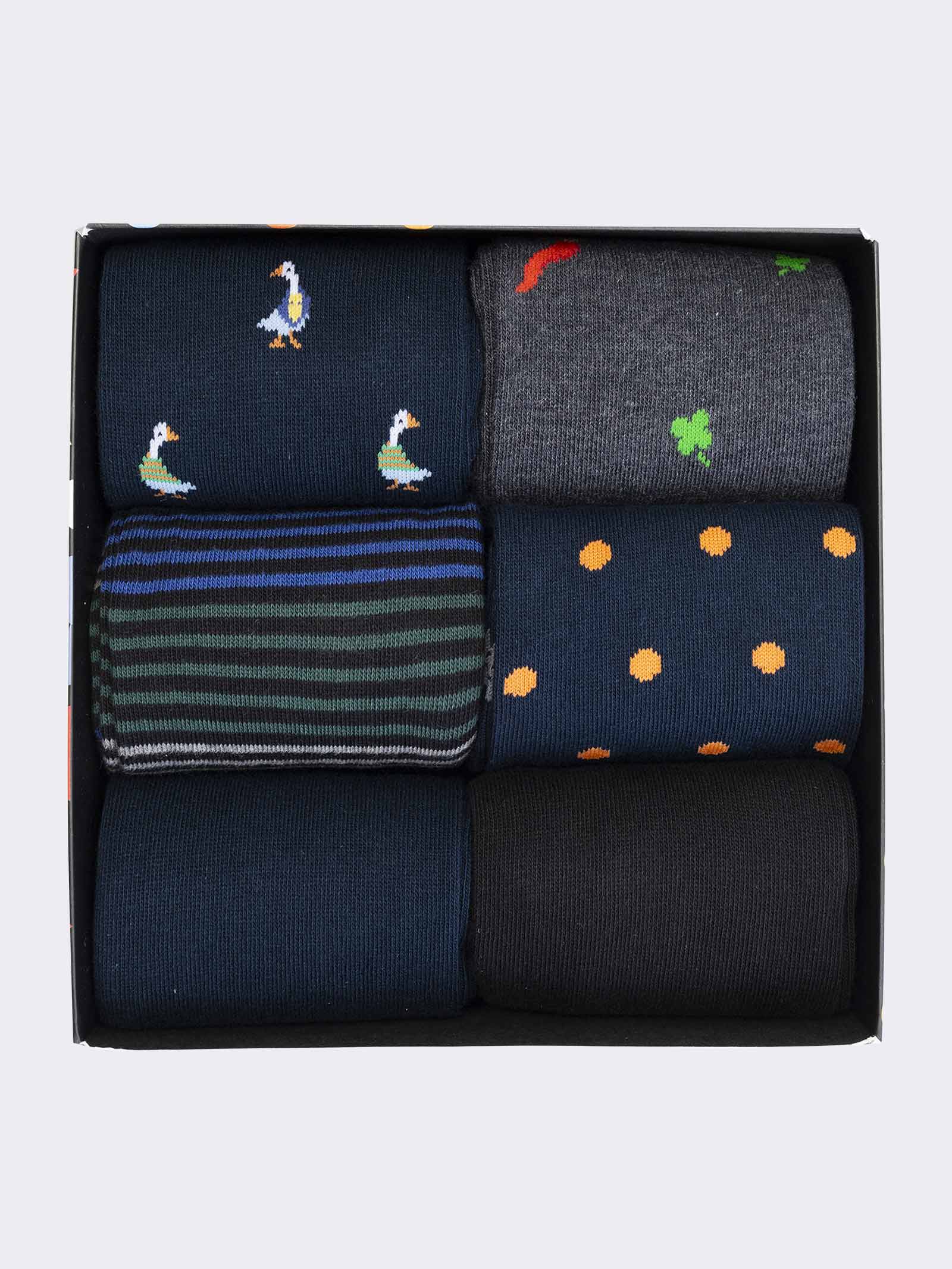 Caja de Regalo con Calcetines de Hombre de Algodón Caliente, 6 Pares Diseño Variado - Image 3