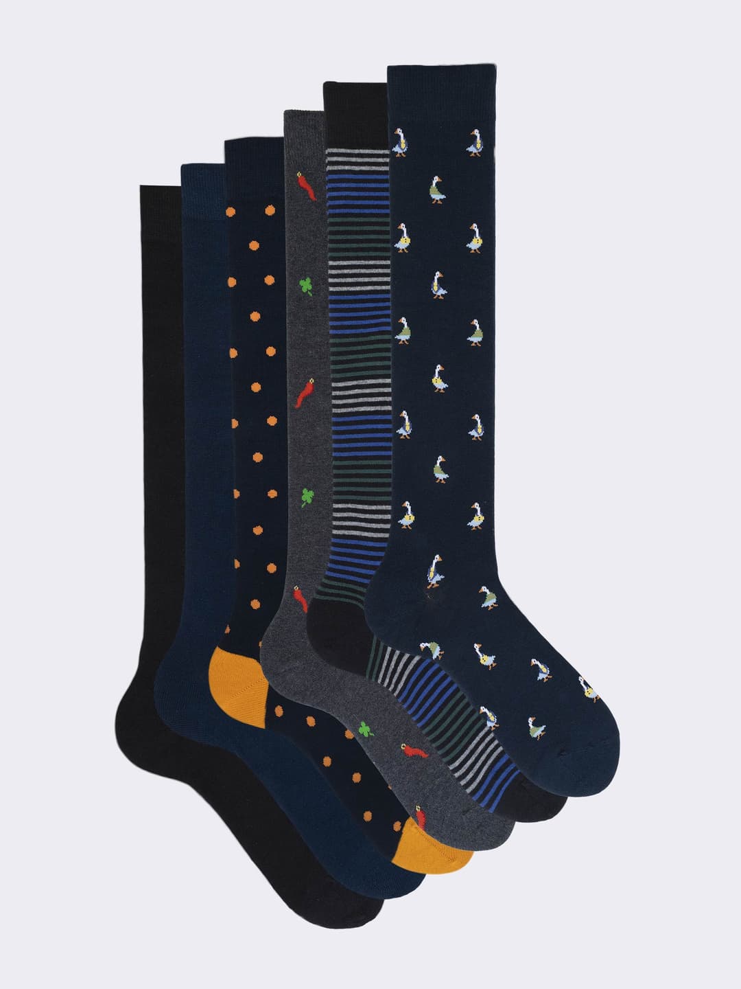 Coffret Cadeau de Chaussettes Homme en Coton Chaud, 6 Paires Motif Mixte