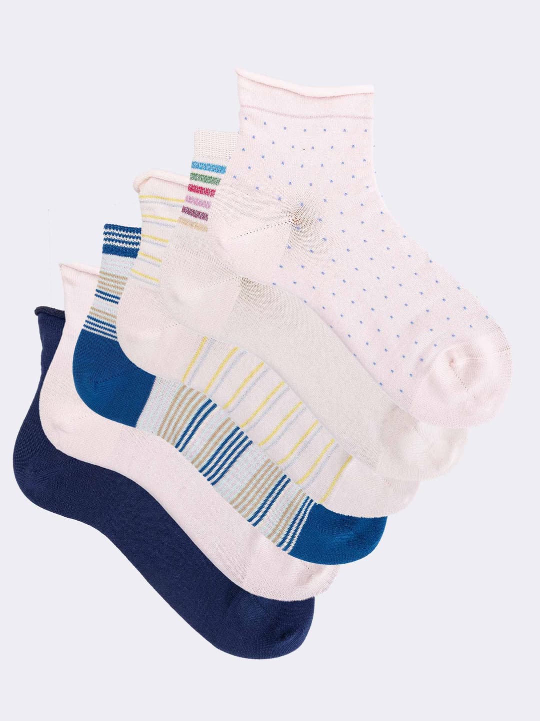 Calzini Donna Corti Fantasia in Fresco Cotone - Design Moderno e Confortevole